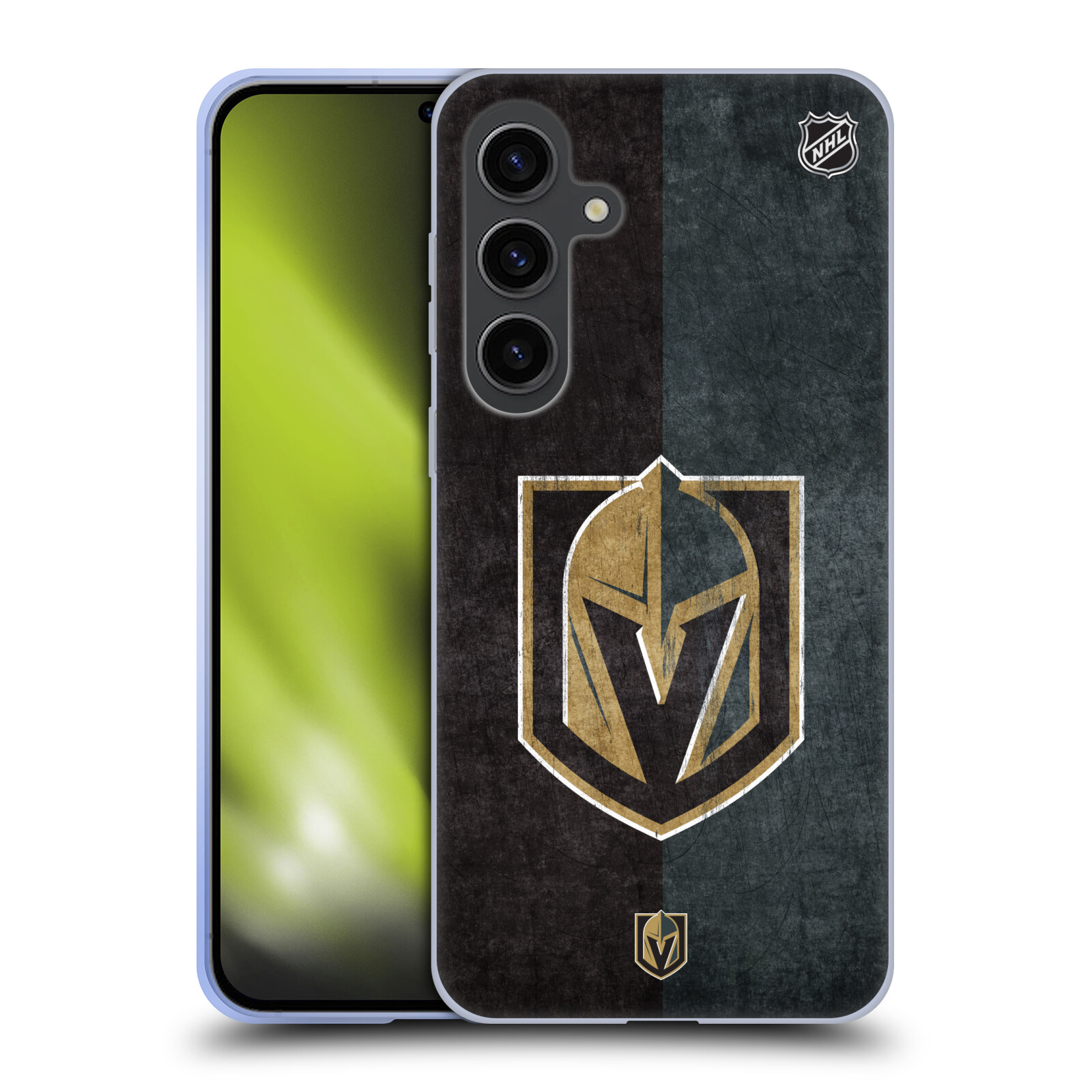 Silikonové lesklé pouzdro na mobil Samsung Galaxy S24 Plus - NHL - Půlené logo Vegas Golden Knights (Silikonový kryt, obal, pouzdro na mobilní telefon Samsung Galaxy S24 Plus s licencovaným motivem NHL - Půlené logo Vegas Golden Knights)