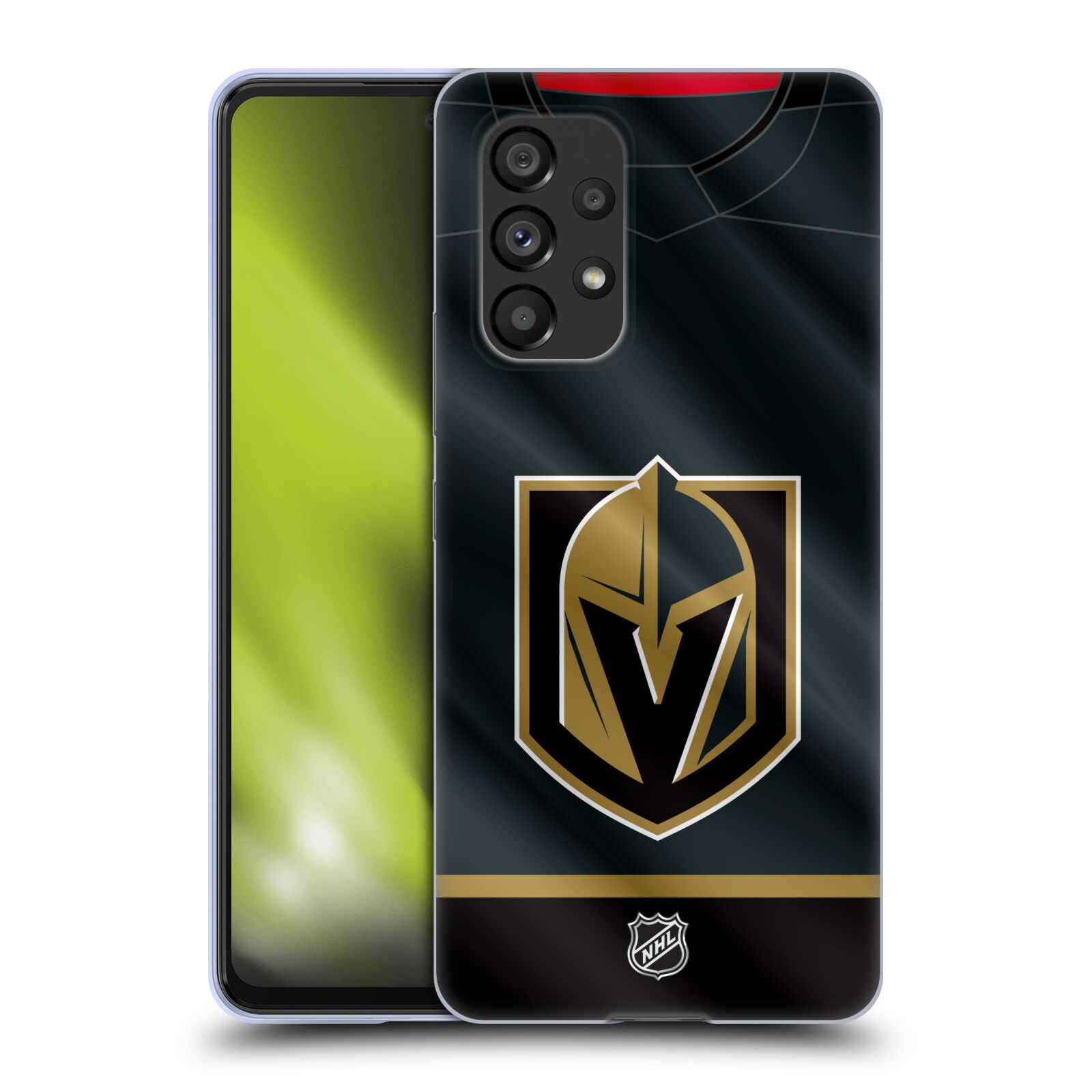 Silikonové pouzdro na mobil Samsung Galaxy A53 5G - NHL - Dres Vegas Golden Knights (Silikonový kryt, obal, pouzdro na mobilní telefon Samsung Galaxy A53 5G s licencovaným motivem NHL - Dres Vegas Golden Knights)