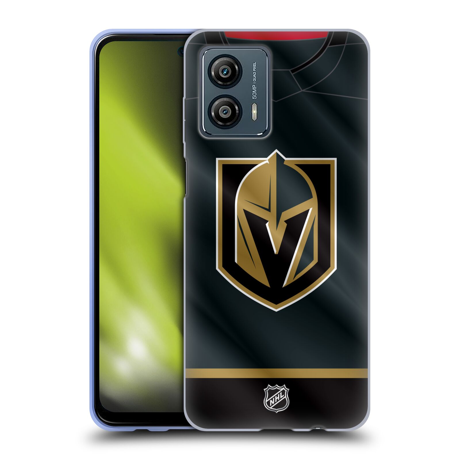 Silikonové pouzdro na mobil Motorola Moto G53 5G - NHL - Dres Vegas Golden Knights (Silikonový kryt, obal, pouzdro na mobilní telefon Motorola Moto G53 5G s licencovaným motivem NHL - Dres Vegas Golden Knights)