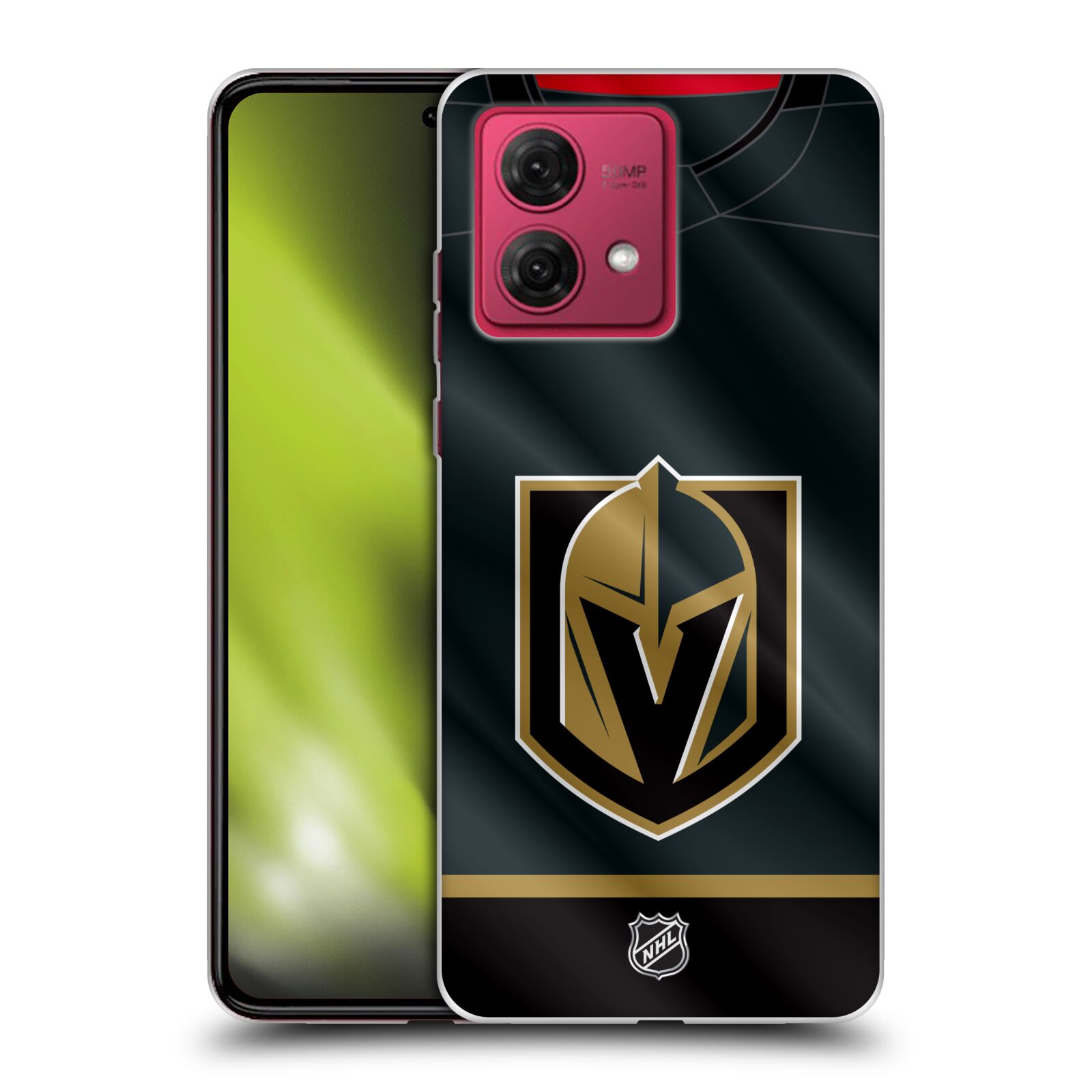 Silikonové pouzdro na mobil Motorola Moto G84 5G - NHL - Dres Vegas Golden Knights (Silikonový kryt, obal, pouzdro na mobilní telefon Motorola Moto G84 5G s licencovaným motivem NHL - Dres Vegas Golden Knights)