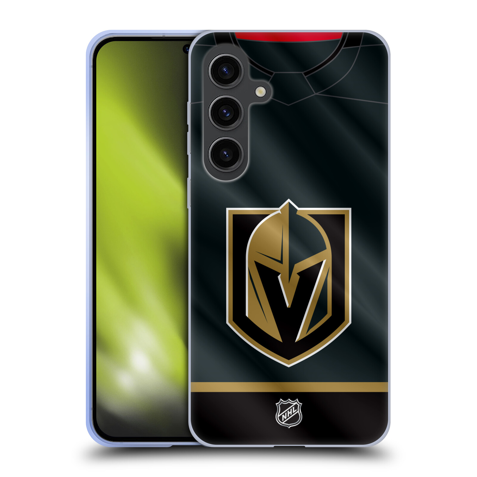 Silikonové lesklé pouzdro na mobil Samsung Galaxy S24 Plus - NHL - Dres Vegas Golden Knights (Silikonový kryt, obal, pouzdro na mobilní telefon Samsung Galaxy S24 Plus s licencovaným motivem NHL - Dres Vegas Golden Knights)