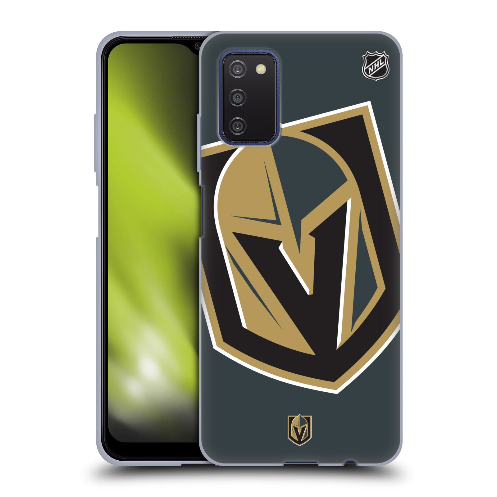 Silikonové pouzdro na mobil Samsung Galaxy A03s - NHL - Velké logo Vegas Golden Knights (Silikonový kryt, obal, pouzdro na mobilní telefon Samsung Galaxy A03s s licencovaným motivem NHL - Velké logo Vegas Golden Knights)