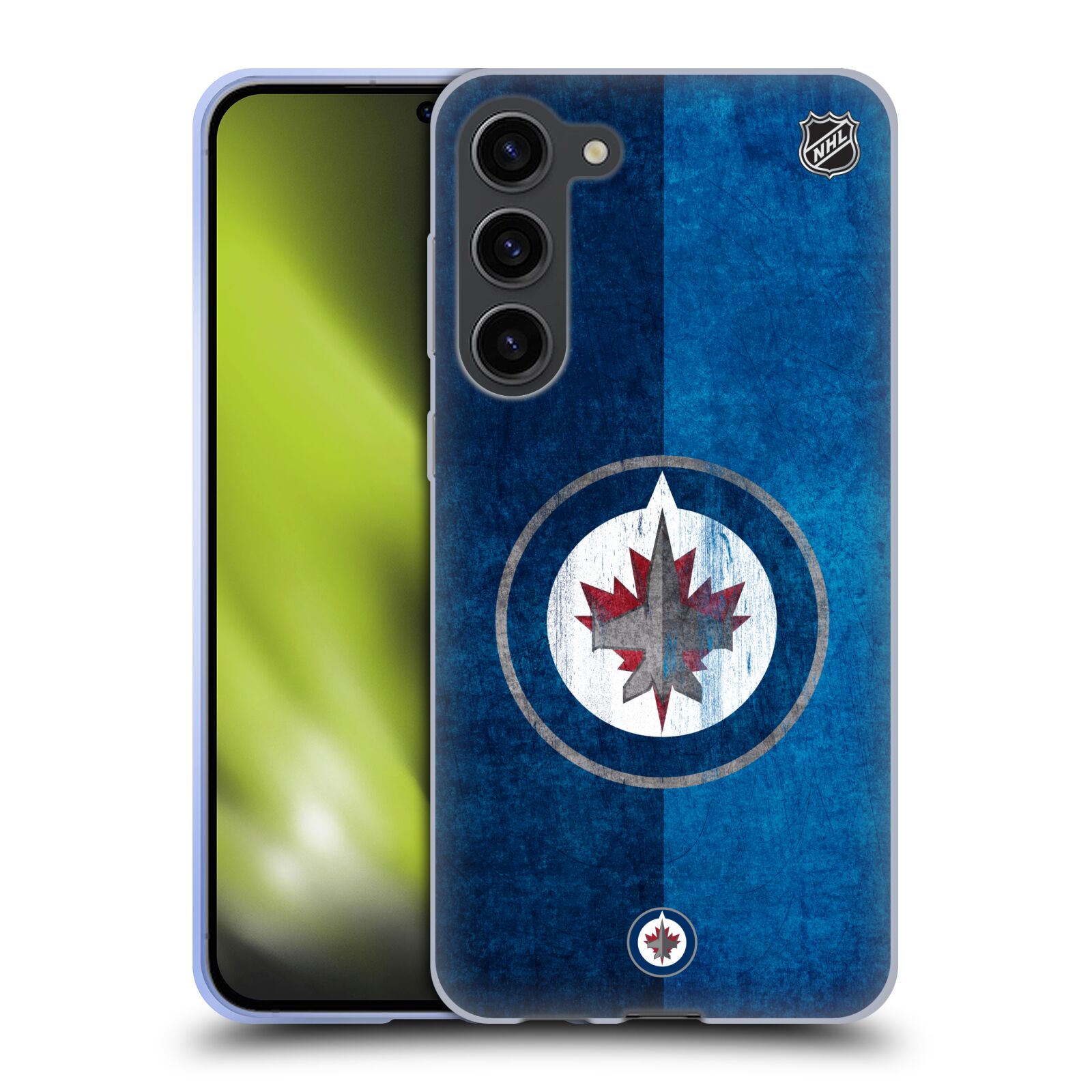 Silikonové pouzdro na mobil Samsung Galaxy S23 Plus - NHL - Půlené logo Winnipeg Jets (Silikonový kryt, obal, pouzdro na mobilní telefon Samsung Galaxy S23 Plus s licencovaným motivem NHL - Půlené logo Winnipeg Jets)