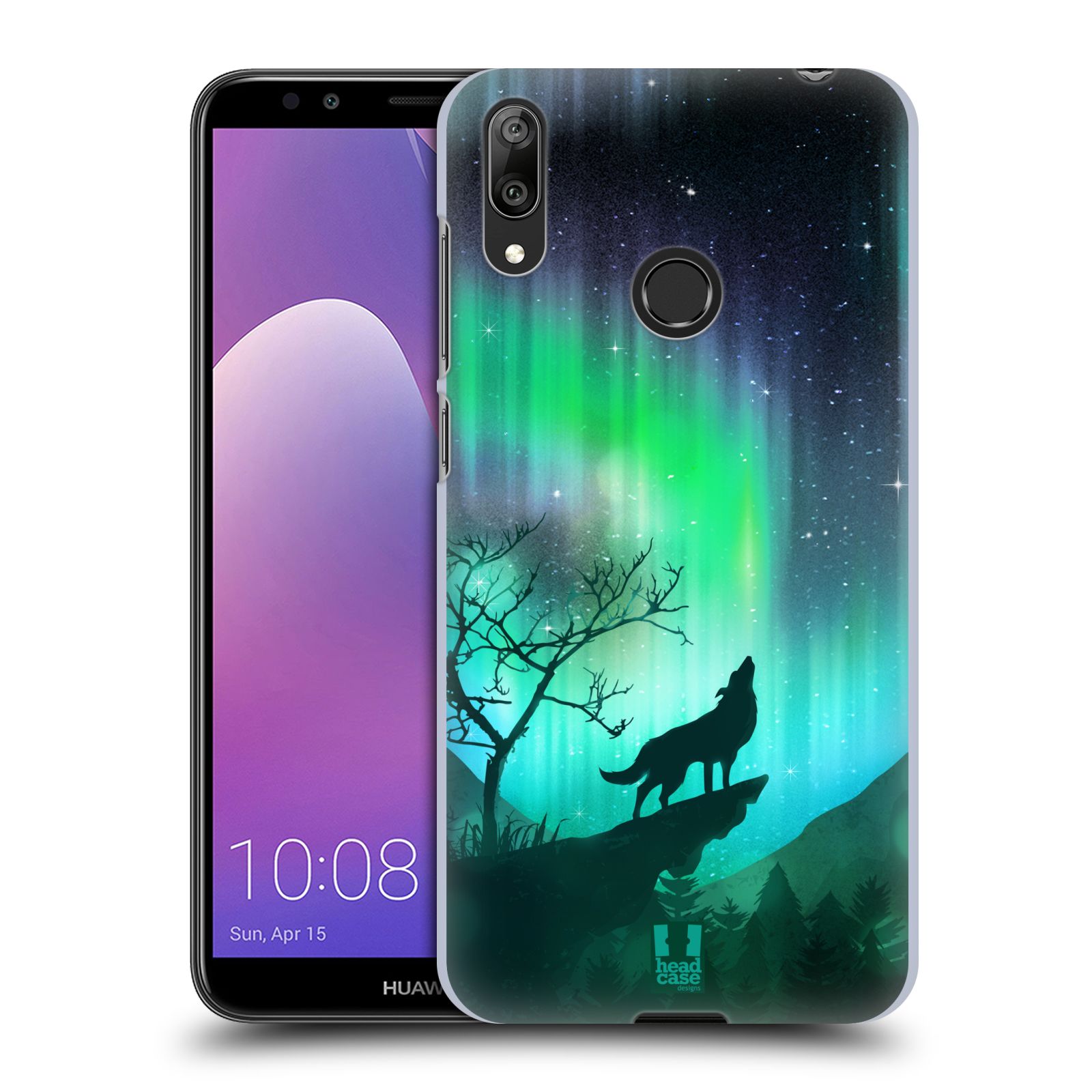 Plastové pouzdro na mobil Huawei Y7 (2019) - Head Case - POLÁRNÍ ZÁŘE VLK (Plastový kryt, pouzdro, obal na mobilní telefon Huawei Y7 2019 s motivem POLÁRNÍ ZÁŘE VLK)