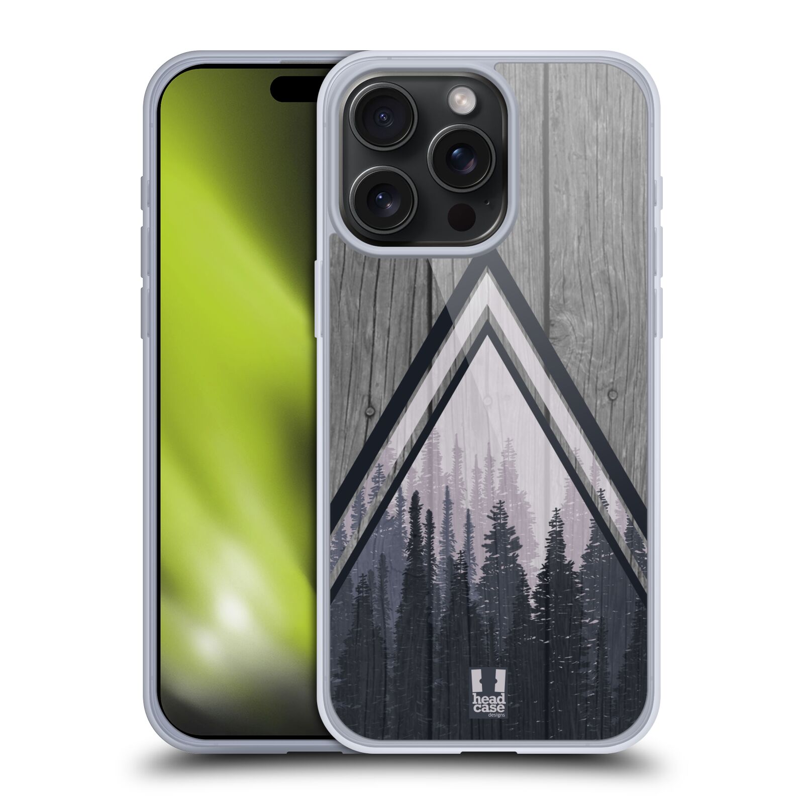 Silikonové lesklé pouzdro na mobil Apple iPhone 15 Pro Max - Head Case - Dřevo a temný les (Silikonový lesklý kryt, obal, pouzdro na mobilní telefon Apple iPhone 15 Pro Max s motivem Dřevo a temný les)