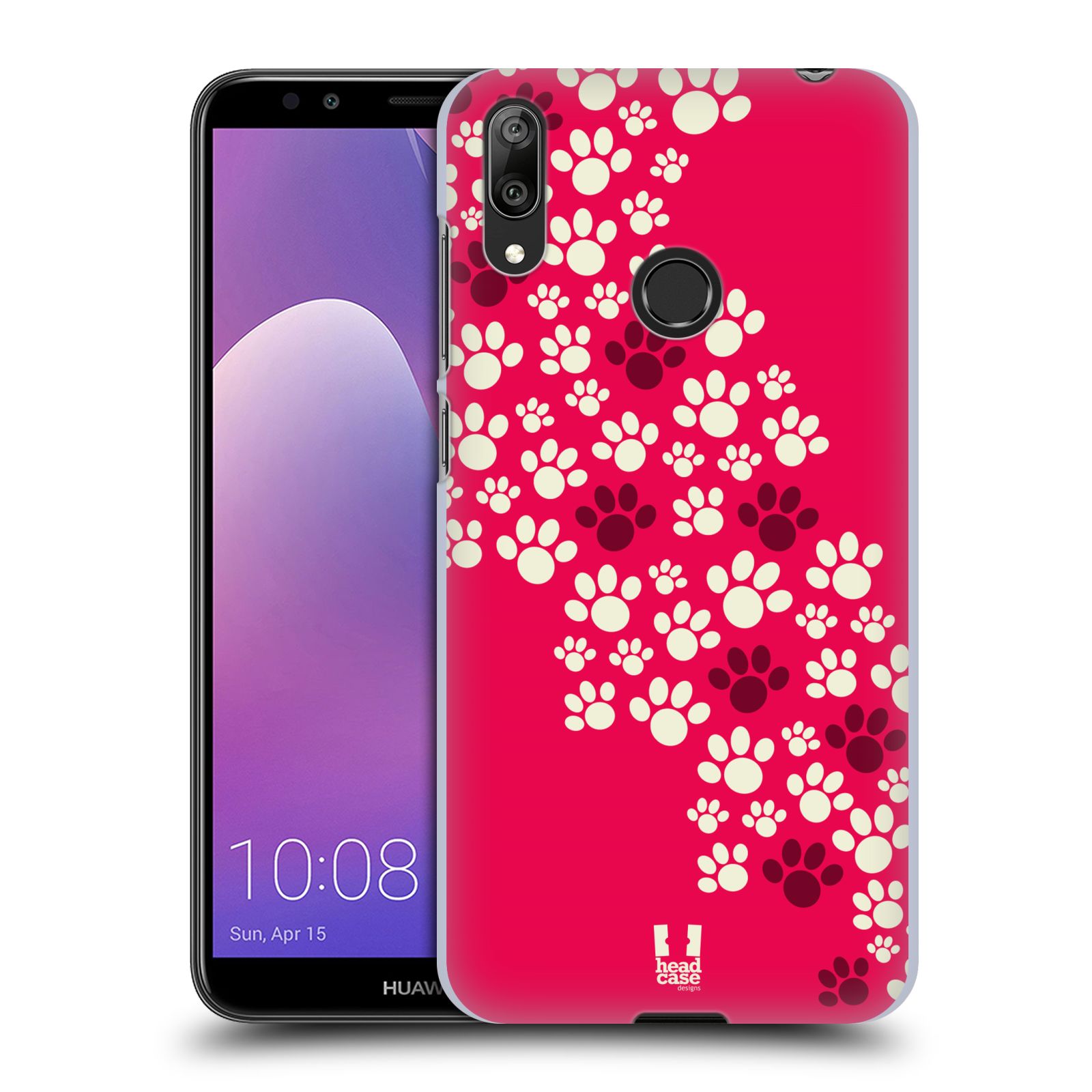 Plastové pouzdro na mobil Huawei Y7 (2019) - Head Case - TLAPKY RŮŽOVÉ (Plastový kryt, pouzdro, obal na mobilní telefon Huawei Y7 2019 s motivem TLAPKY RŮŽOVÉ)