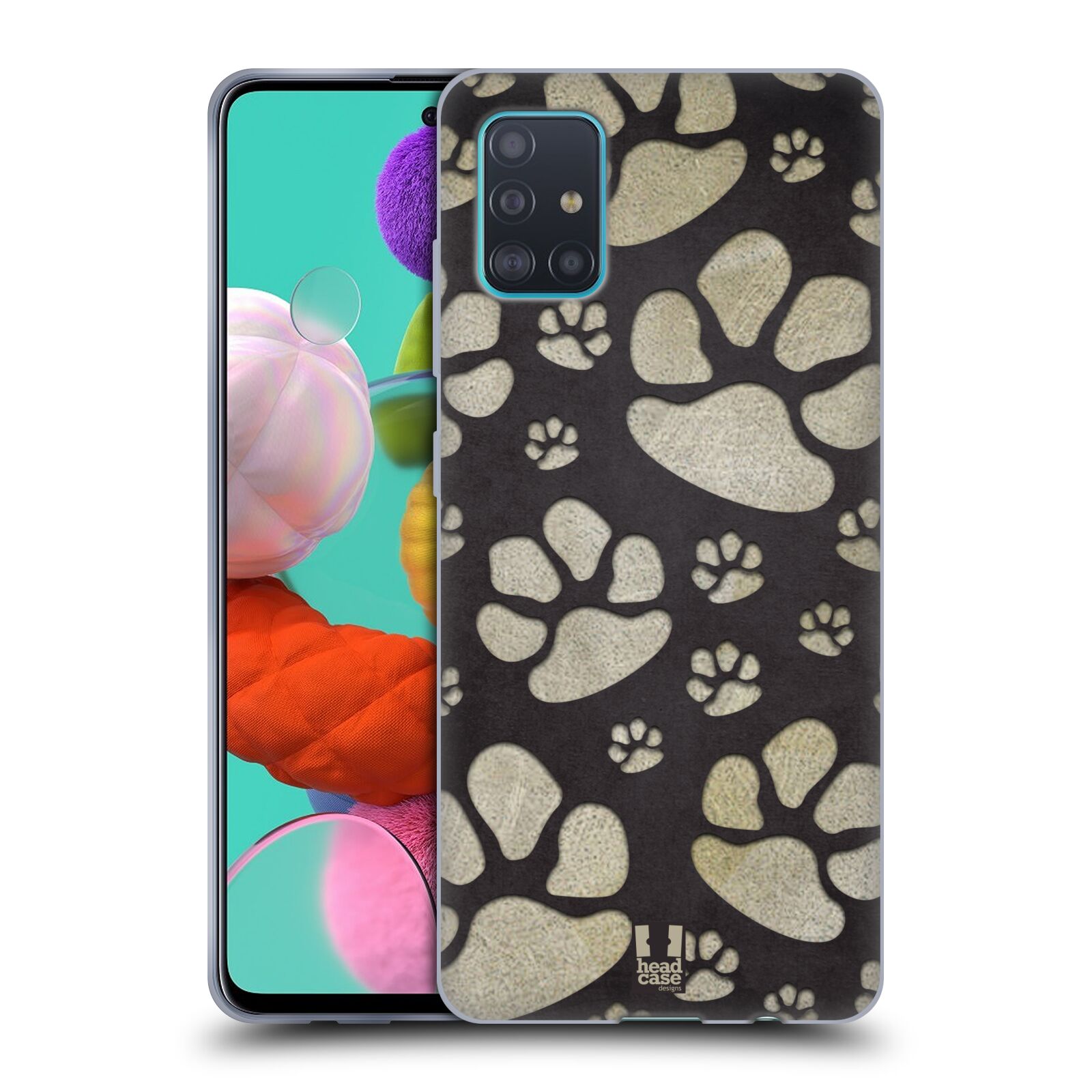 Silikonové pouzdro na mobil Samsung Galaxy A51 - Head Case - TLAPKY ŠEDÉ