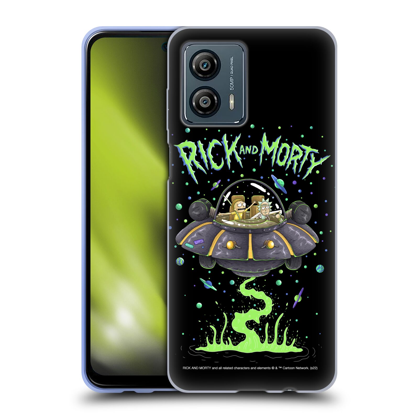 Silikonové pouzdro na mobil Motorola Moto G53 5G - Rick And Morty - Space Cruiser (Silikonový kryt, obal, pouzdro na mobilní telefon Motorola Moto G53 5G s licencovaným motivem Rick And Morty - Space Cruiser)