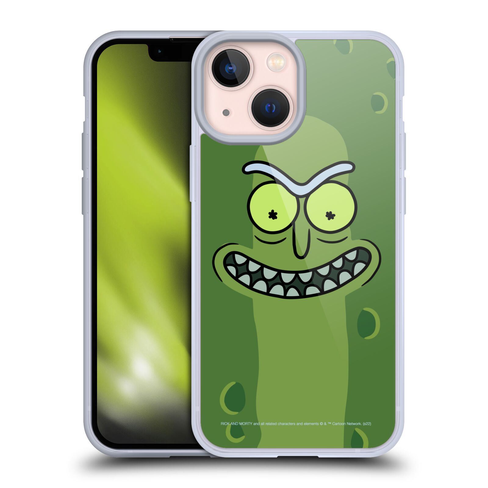 Silikonové pouzdro na mobil Apple iPhone 13 Mini - Rick And Morty - Pickle Rick (Silikonový kryt, obal, pouzdro na mobilní telefon Apple iPhone 13 Mini s licencovaným motivem Rick And Morty - Pickle Rick)