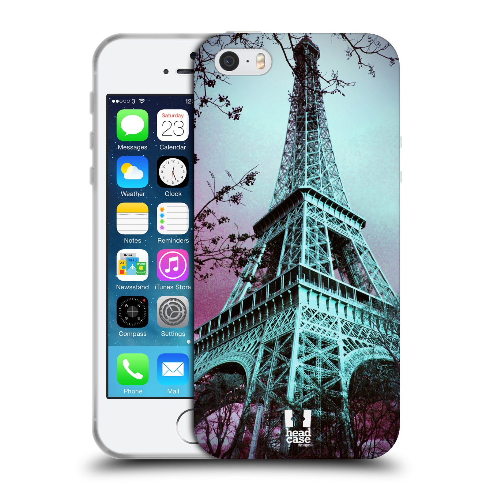 Silikonové pouzdro na mobil Apple iPhone 5, 5S, SE - Head Case -  RŮŽOVOMODRÁ AIFELOVKA