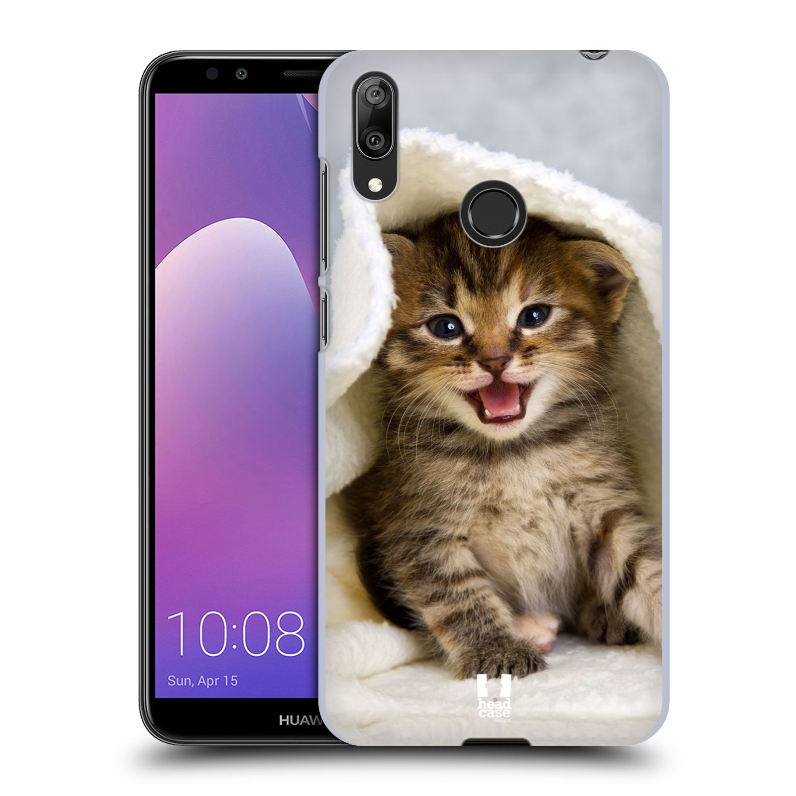 Plastové pouzdro na mobil Huawei Y7 (2019) - Head Case - KOTĚ V OSUŠCE (Plastový kryt, pouzdro, obal na mobilní telefon Huawei Y7 2019 s motivem KOTĚ V OSUŠCE)