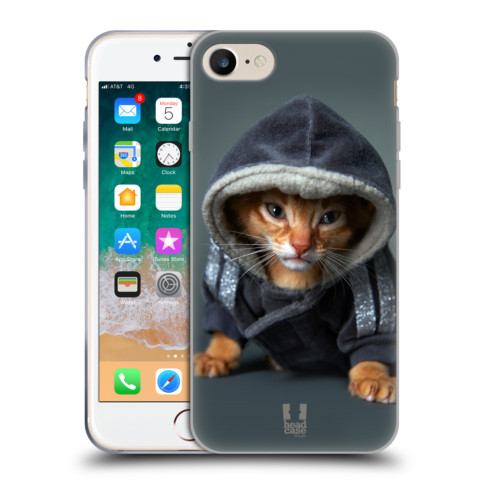 Silikonové pouzdro na mobil Apple iPhone 8 - Head Case - KOTĚ V MIKČE (Silikonový kryt či obal na mobilní telefon Apple iPhone 8 s motivem KOTĚ V MIKČE)