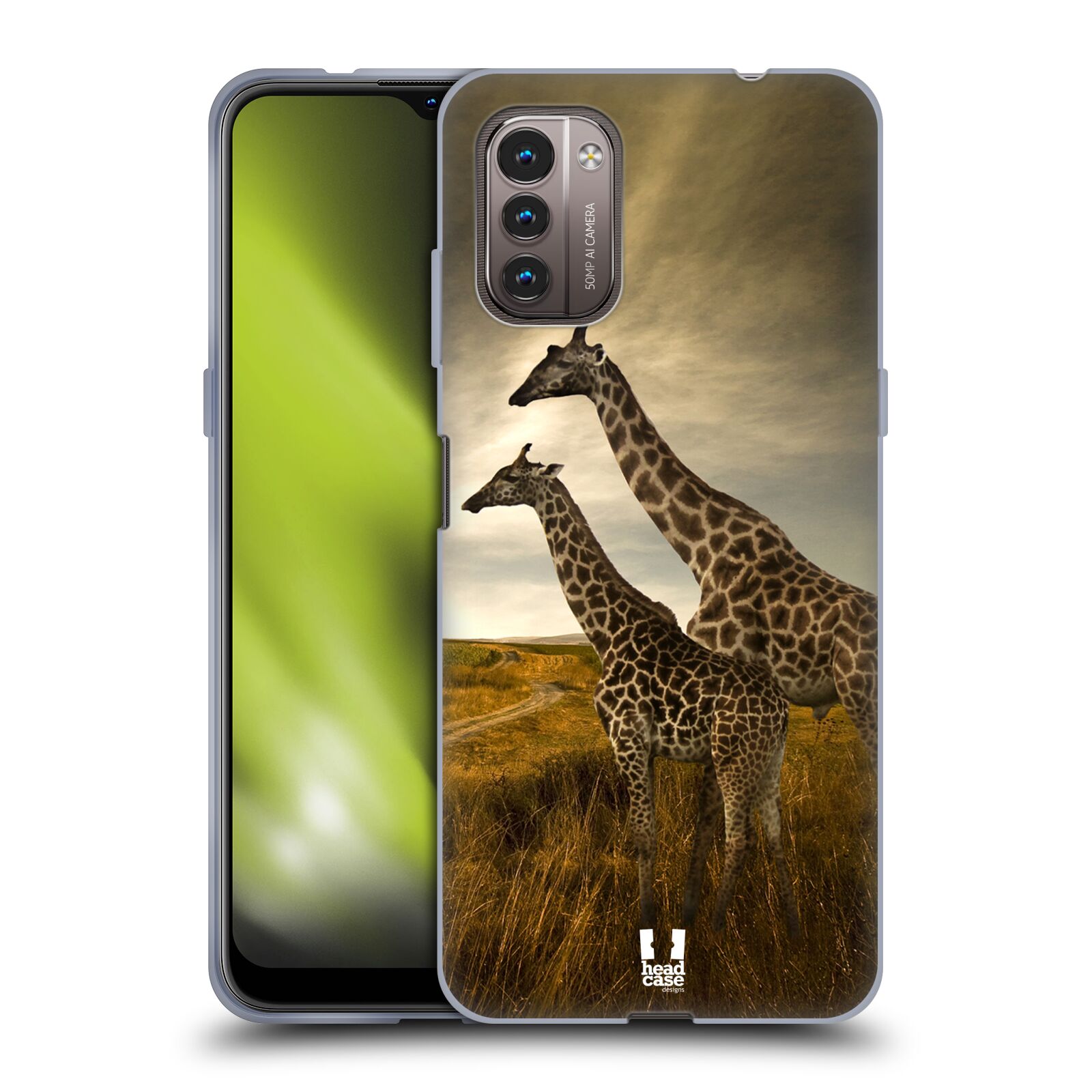Silikonové pouzdro na mobil Nokia G11 / G21 - Head Case - DIVOČINA – ŽIRAFY