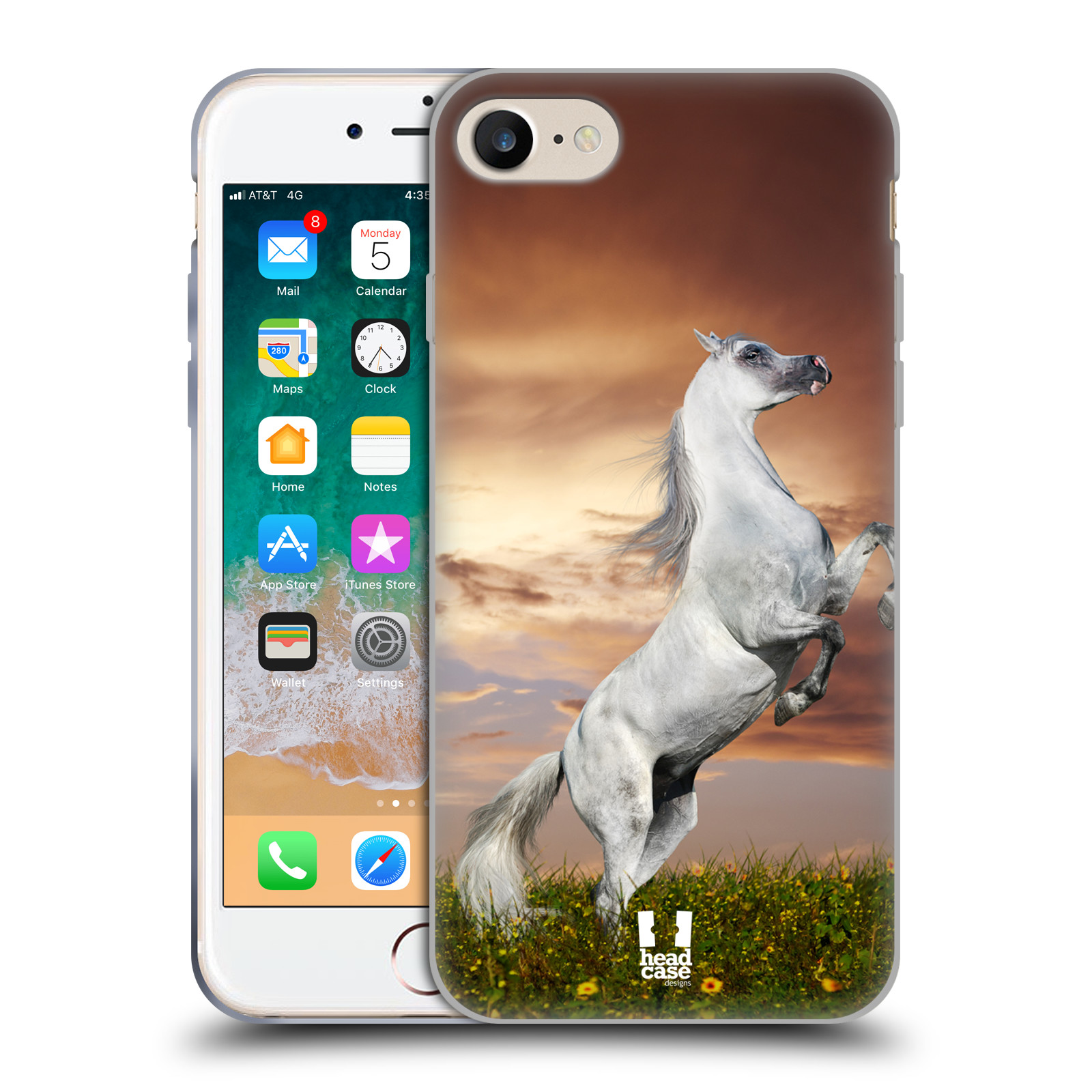 Silikonové pouzdro na mobil Apple iPhone 7 HEAD CASE DIVOČINA – KŮŇ (Silikonový kryt či obal na mobilní telefon Apple iPhone 7)