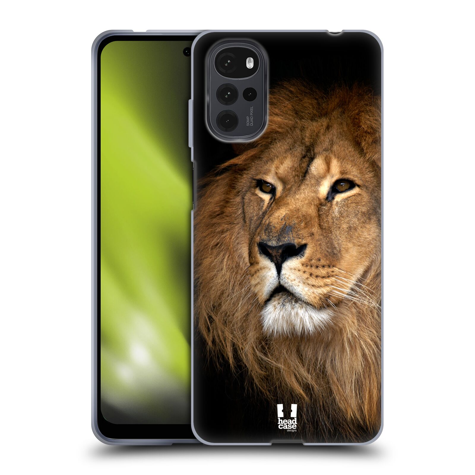 Silikonové pouzdro na mobil Motorola Moto G22 - Head Case - DIVOČINA – LEV