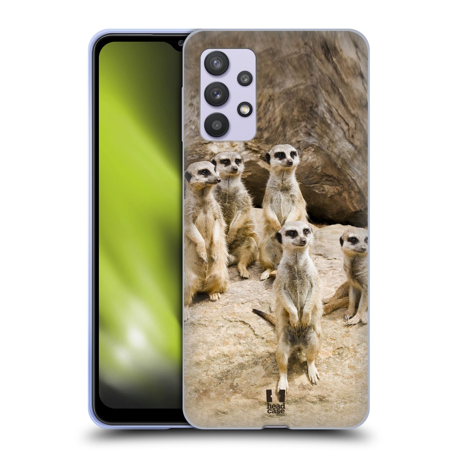 Silikonové pouzdro na mobil Samsung Galaxy A32 5G - Head Case - DIVOČINA – SURIKATY (Silikonový kryt, obal, pouzdro na mobilní telefon Samsung Galaxy A32 5G (SM-A326B) s motivem DIVOČINA – SURIKATY)