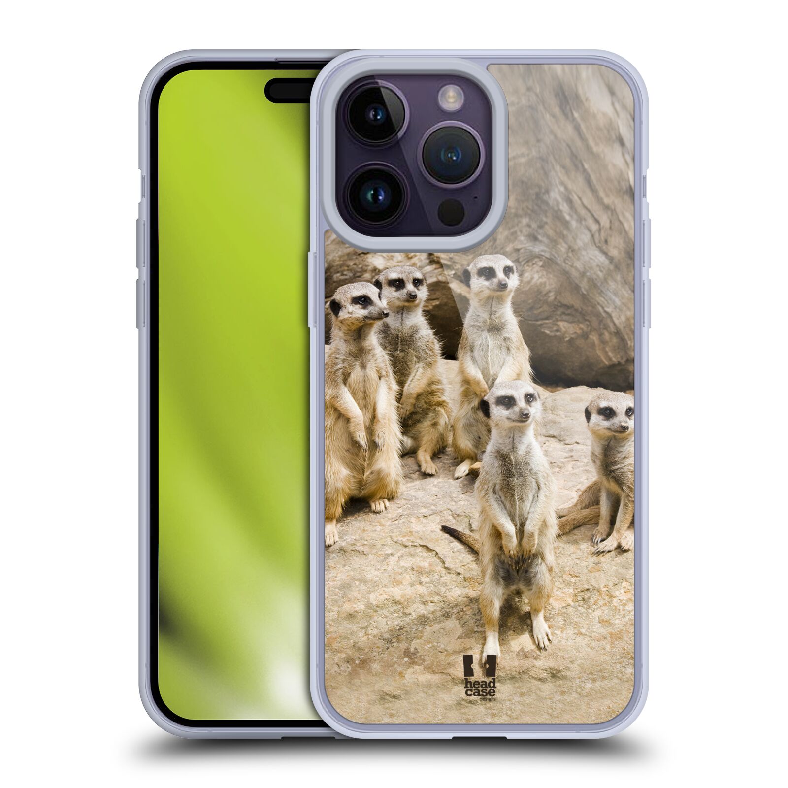 Silikonové pouzdro na mobil Apple iPhone 14 Pro Max - Head Case - DIVOČINA – SURIKATY (Silikonový kryt, obal, pouzdro na mobilní telefon Apple iPhone 14 Pro Max s motivem DIVOČINA – SURIKATY)