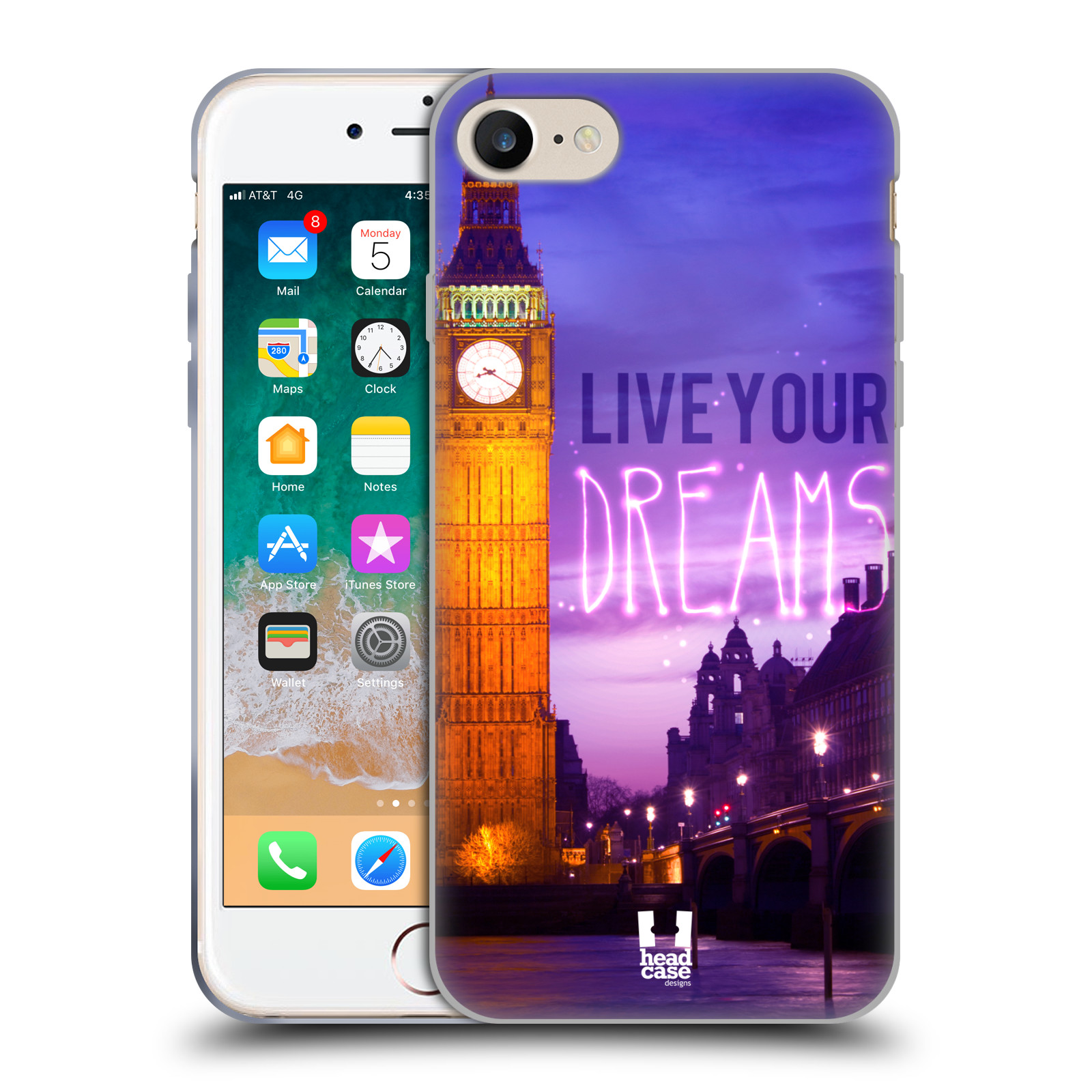 Silikonové pouzdro na mobil Apple iPhone 8 - Head Case - DREAMS (Silikonový kryt či obal na mobilní telefon Apple iPhone 8 s motivem DREAMS)
