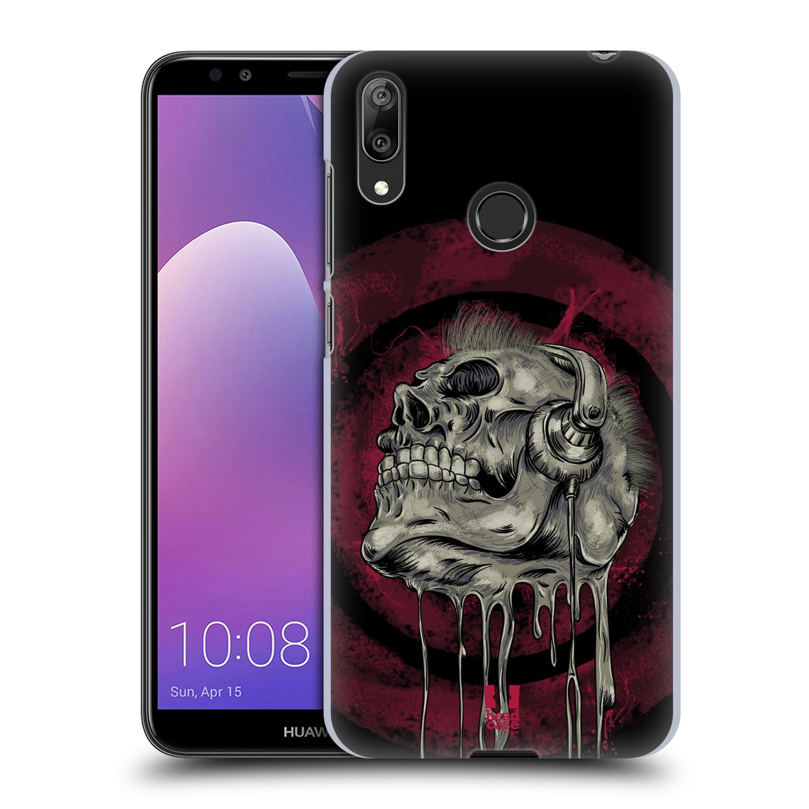 Plastové pouzdro na mobil Huawei Y7 (2019) - Head Case - ROCKOVÁ LEBKA (Plastový kryt, pouzdro, obal na mobilní telefon Huawei Y7 2019 s motivem ROCKOVÁ LEBKA)