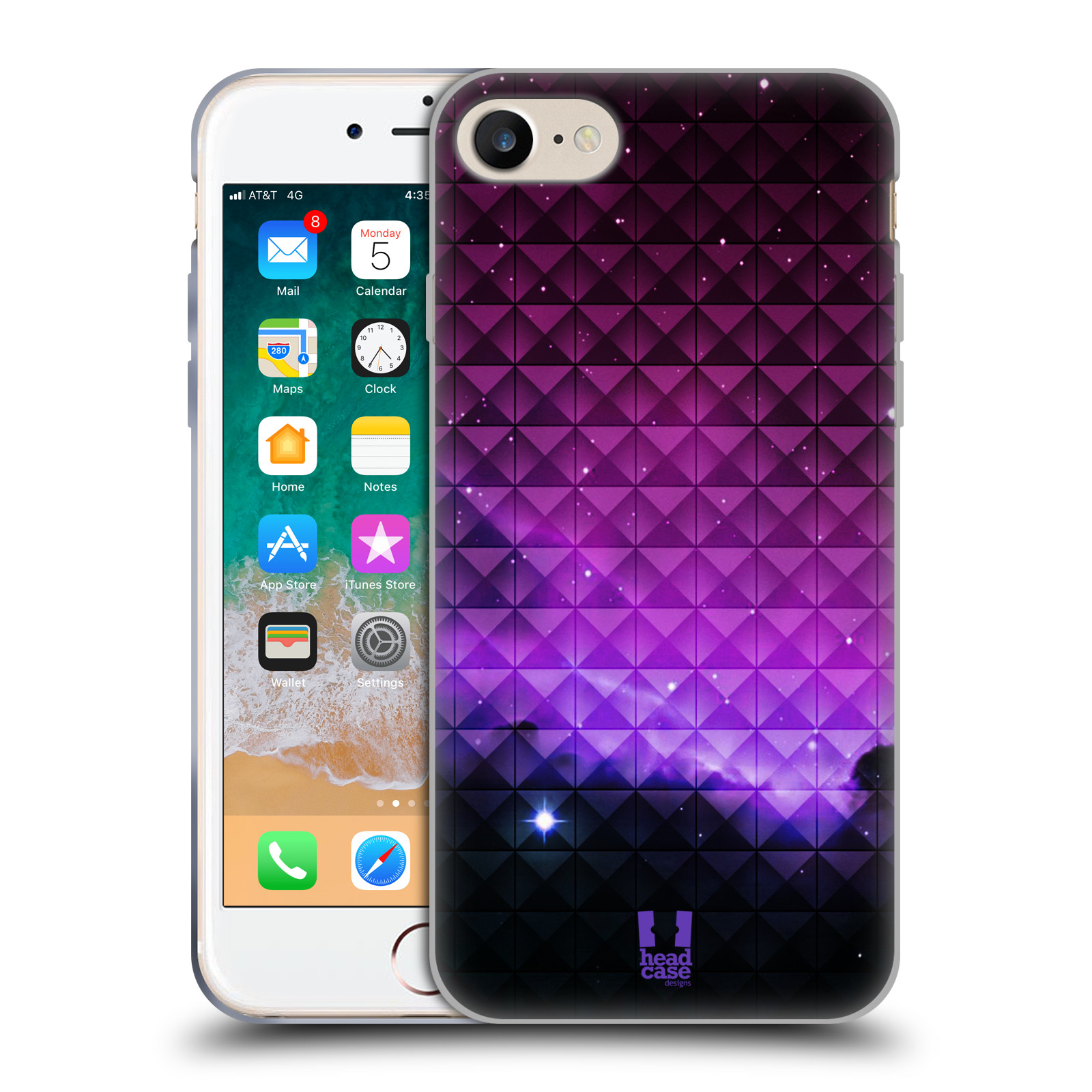 Silikonové pouzdro na mobil Apple iPhone 7 HEAD CASE PURPLE HAZE (Silikonový kryt či obal na mobilní telefon Apple iPhone 7)