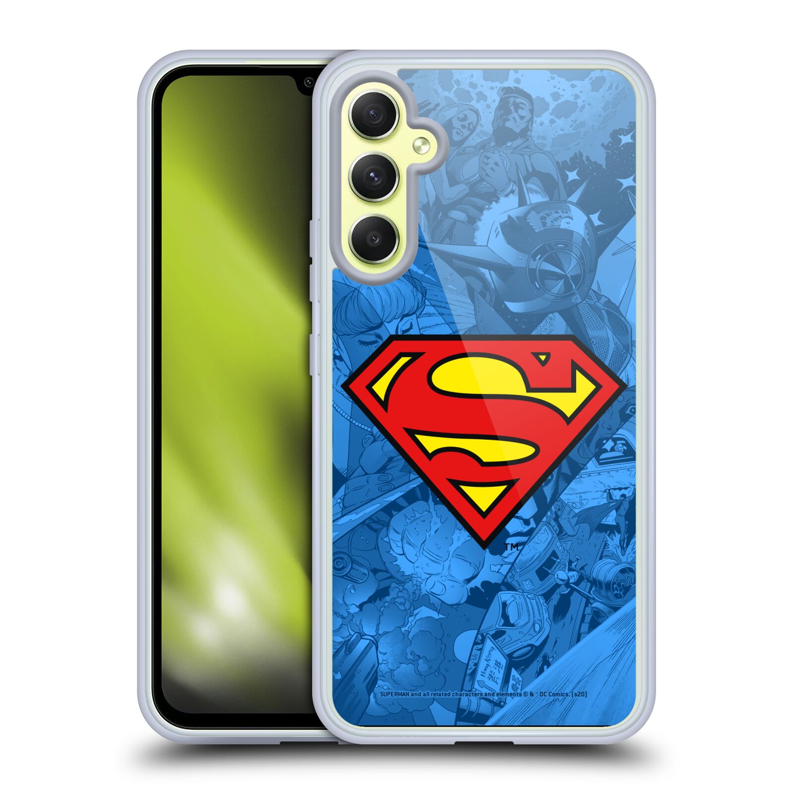 Silikonové pouzdro na mobil Samsung Galaxy A34 5G - Superman DC Comics Comicbook Art Collage (Silikonový kryt, obal, pouzdro na mobilní telefon Samsung Galaxy A34 5G s licencovaným motivem Superman DC Comics Comicbook Art Collage)