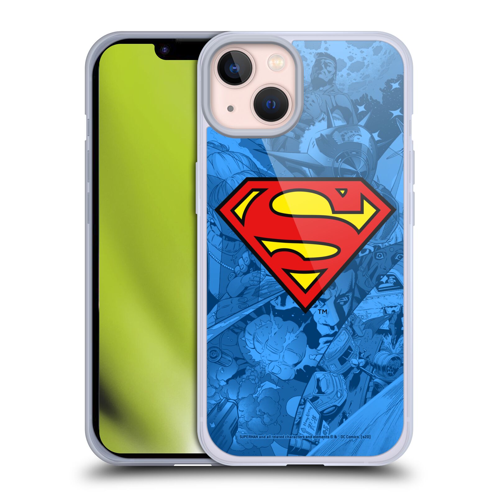 Silikonové pouzdro na mobil Apple iPhone 13 - Superman DC Comics Comicbook Art Collage (Silikonový kryt, obal, pouzdro na mobilní telefon Apple iPhone 13 s licencovaným motivem Superman DC Comics Comicbook Art Collage)