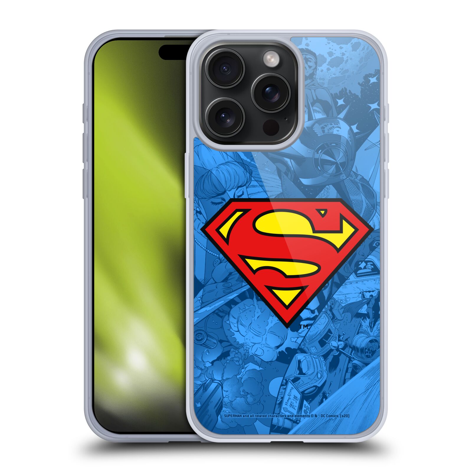 Silikonové lesklé pouzdro na mobil Apple iPhone 15 Pro Max - Superman DC Comics Comicbook Art Collage (Silikonový lesklý kryt, obal, pouzdro na mobilní telefon Apple iPhone 15 Pro Max s licencovaným motivem Superman DC Comics Comicbook Art Collage)