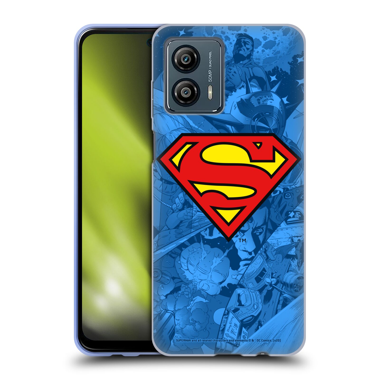Silikonové pouzdro na mobil Motorola Moto G53 5G - Superman DC Comics Comicbook Art Collage (Silikonový kryt, obal, pouzdro na mobilní telefon Motorola Moto G53 5G s licencovaným motivem Superman DC Comics Comicbook Art Collage)