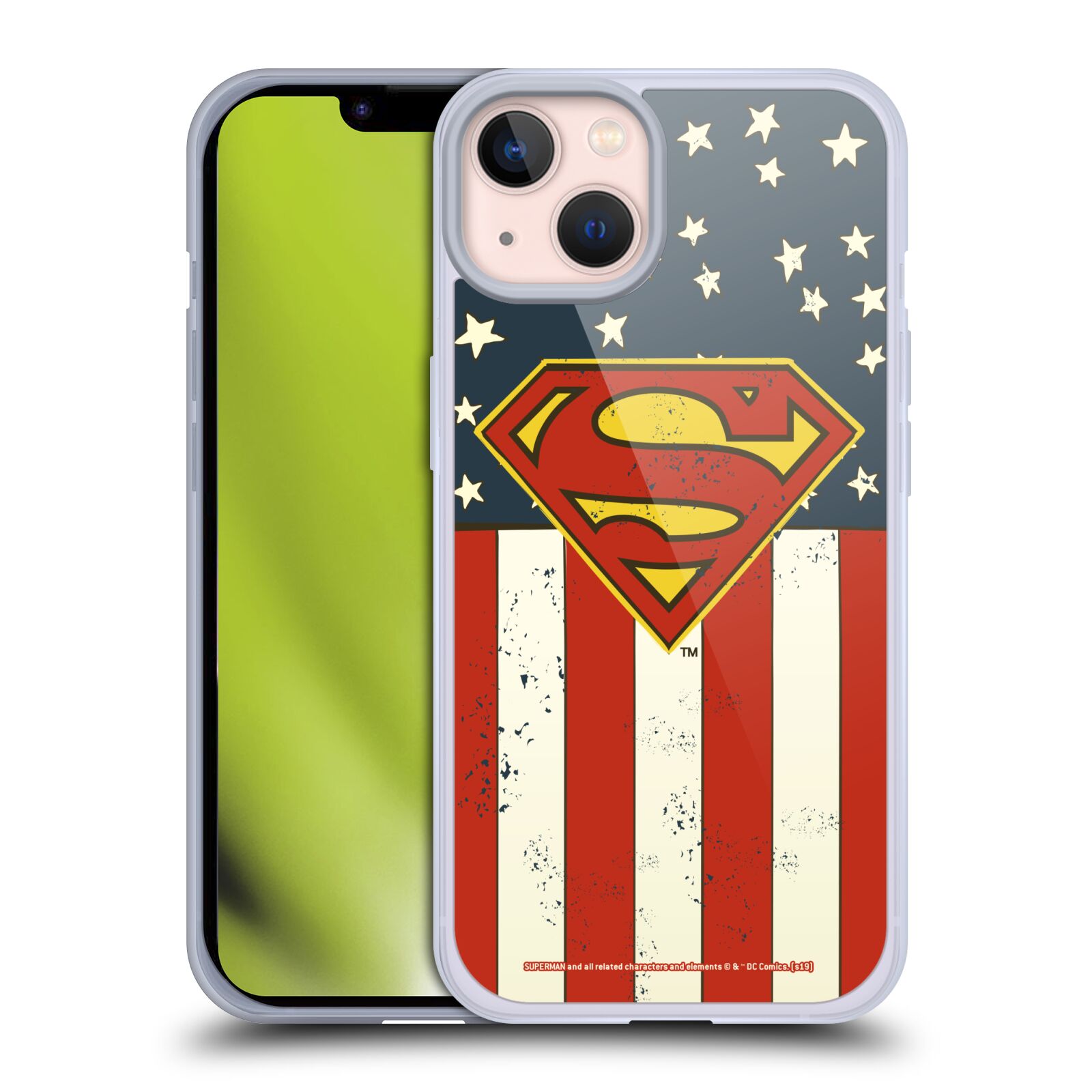 Silikonové pouzdro na mobil Apple iPhone 13 - Superman DC Comics Logos U.S. Flag (Silikonový kryt, obal, pouzdro na mobilní telefon Apple iPhone 13 s licencovaným motivem Superman DC Comics Logos U.S. Flag)