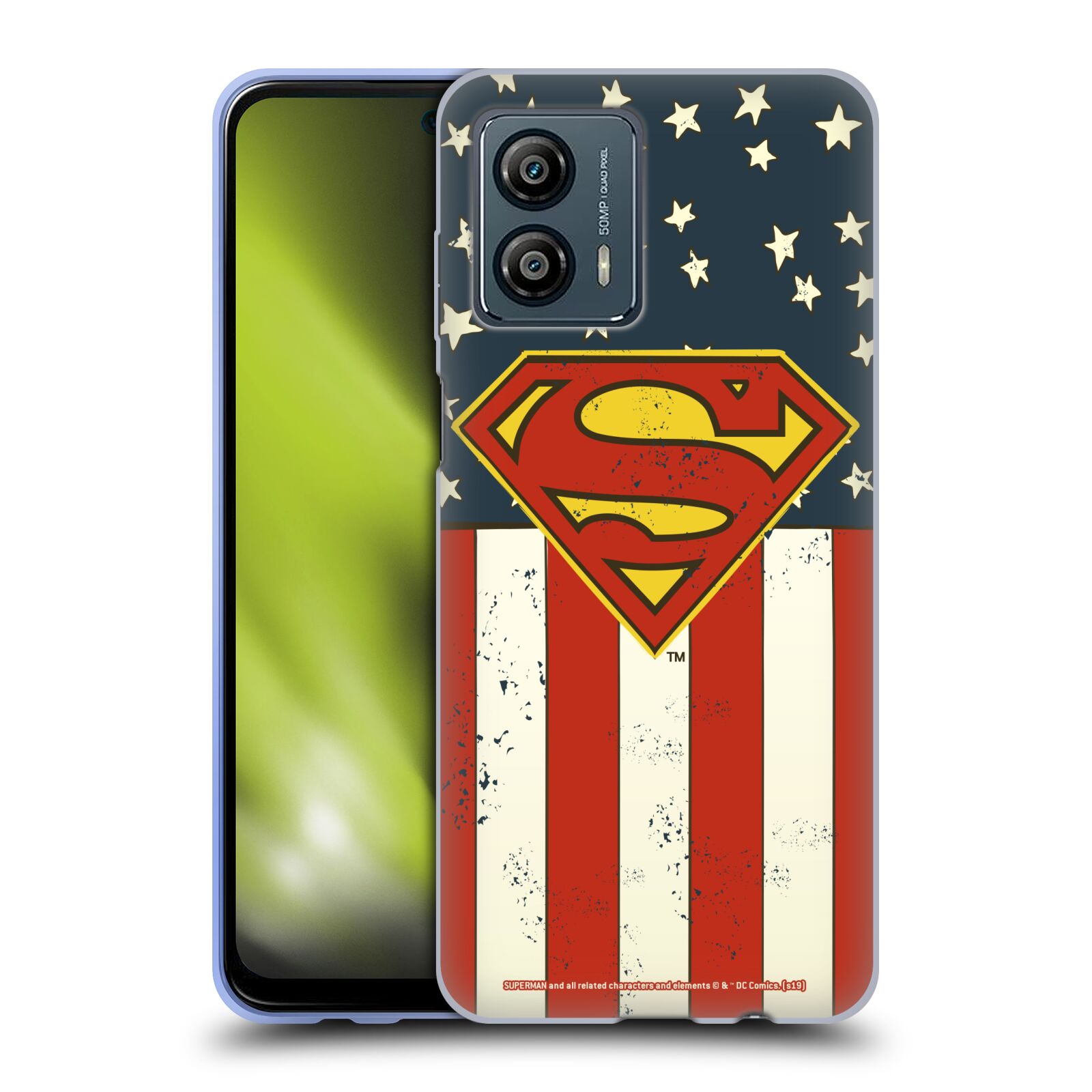 Silikonové pouzdro na mobil Motorola Moto G53 5G - Superman DC Comics Logos U.S. Flag (Silikonový kryt, obal, pouzdro na mobilní telefon Motorola Moto G53 5G s licencovaným motivem Superman DC Comics Logos U.S. Flag)