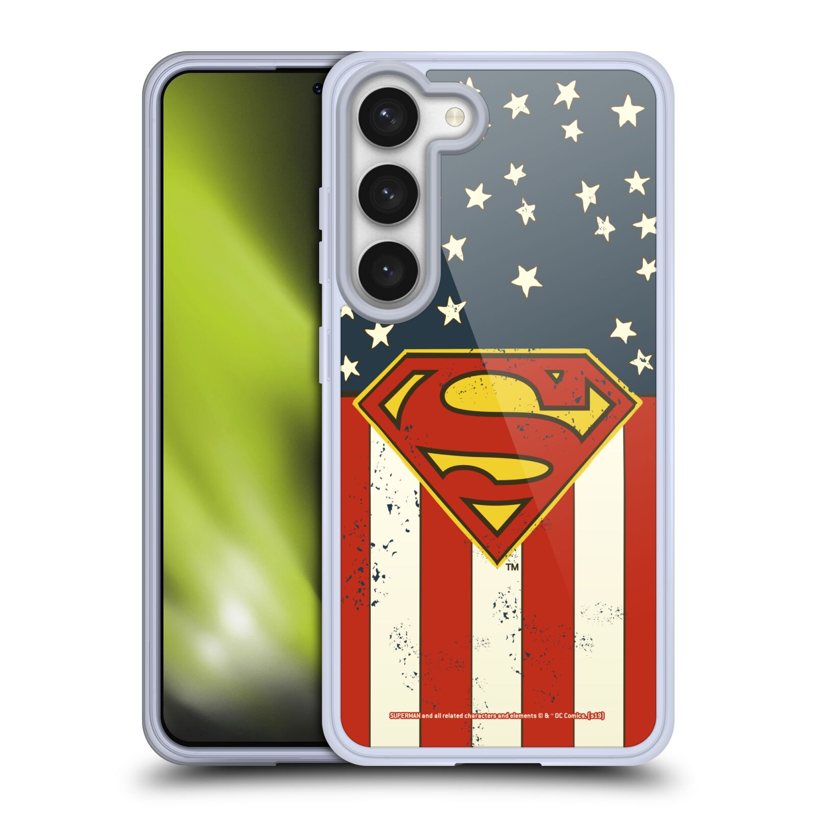 Silikonové pouzdro na mobil Samsung Galaxy S23 - Superman DC Comics Logos U.S. Flag (Silikonový kryt, obal, pouzdro na mobilní telefon Samsung Galaxy S23 s licencovaným motivem Superman DC Comics Logos U.S. Flag)