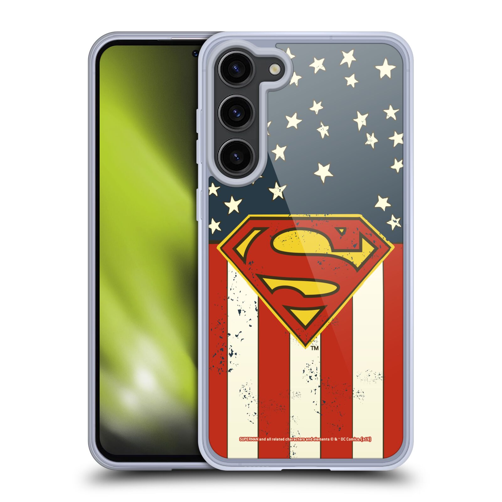 Silikonové pouzdro na mobil Samsung Galaxy S23 Plus - Superman DC Comics Logos U.S. Flag (Silikonový kryt, obal, pouzdro na mobilní telefon Samsung Galaxy S23 Plus s licencovaným motivem Superman DC Comics Logos U.S. Flag)