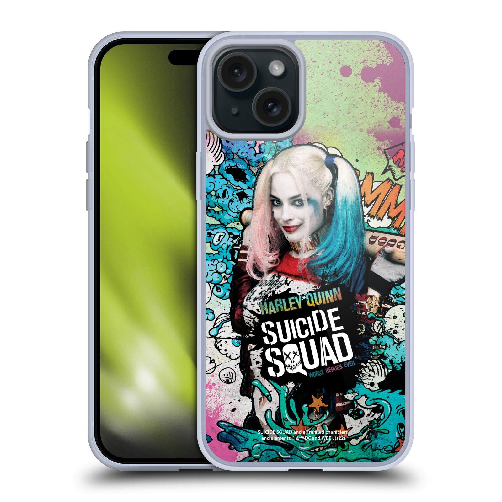 Silikonové lesklé pouzdro na mobil Apple iPhone 15 Plus - Suicide Squad - Harley Quinn (Silikonový lesklý kryt, obal, pouzdro na mobilní telefon Apple iPhone 15 Plus s licencovaným motivem Suicide Squad - Harley Quinn)