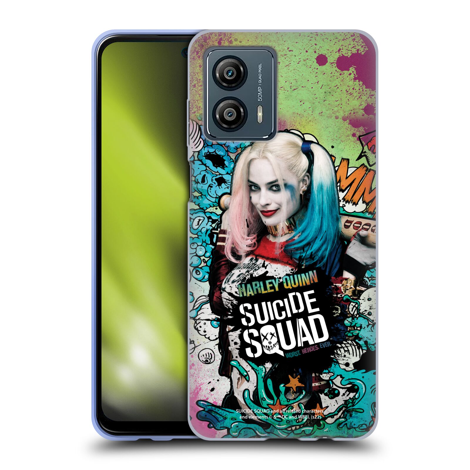 Silikonové pouzdro na mobil Motorola Moto G53 5G - Suicide Squad - Harley Quinn (Silikonový kryt, obal, pouzdro na mobilní telefon Motorola Moto G53 5G s licencovaným motivem Suicide Squad - Harley Quinn)