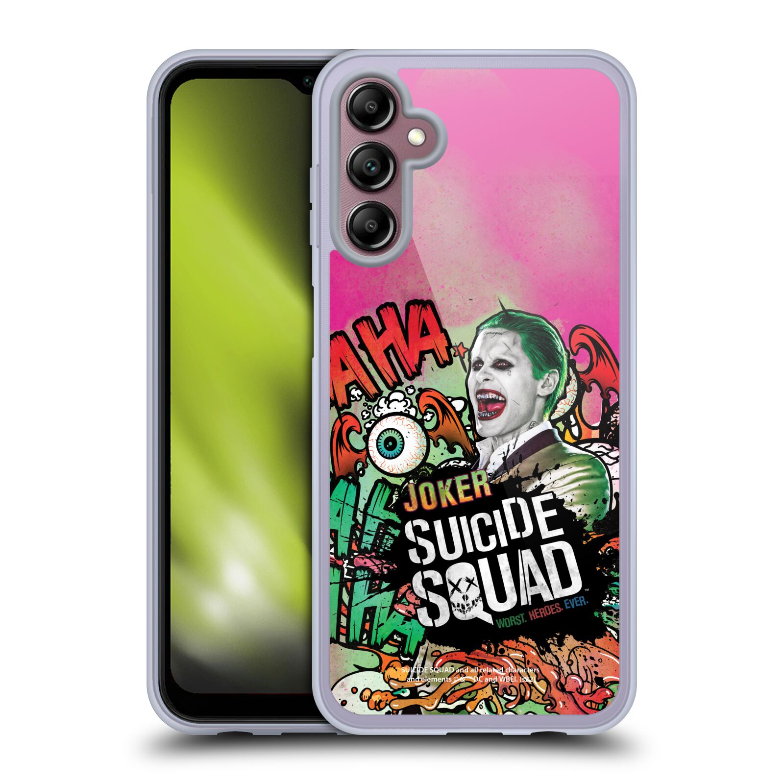 Silikonové pouzdro na mobil Samsung Galaxy A14 5G / LTE - Suicide Squad - Joker (Silikonový kryt, obal, pouzdro na mobilní telefon Samsung Galaxy A14 5G / LTE s licencovaným motivem Suicide Squad - Joker)