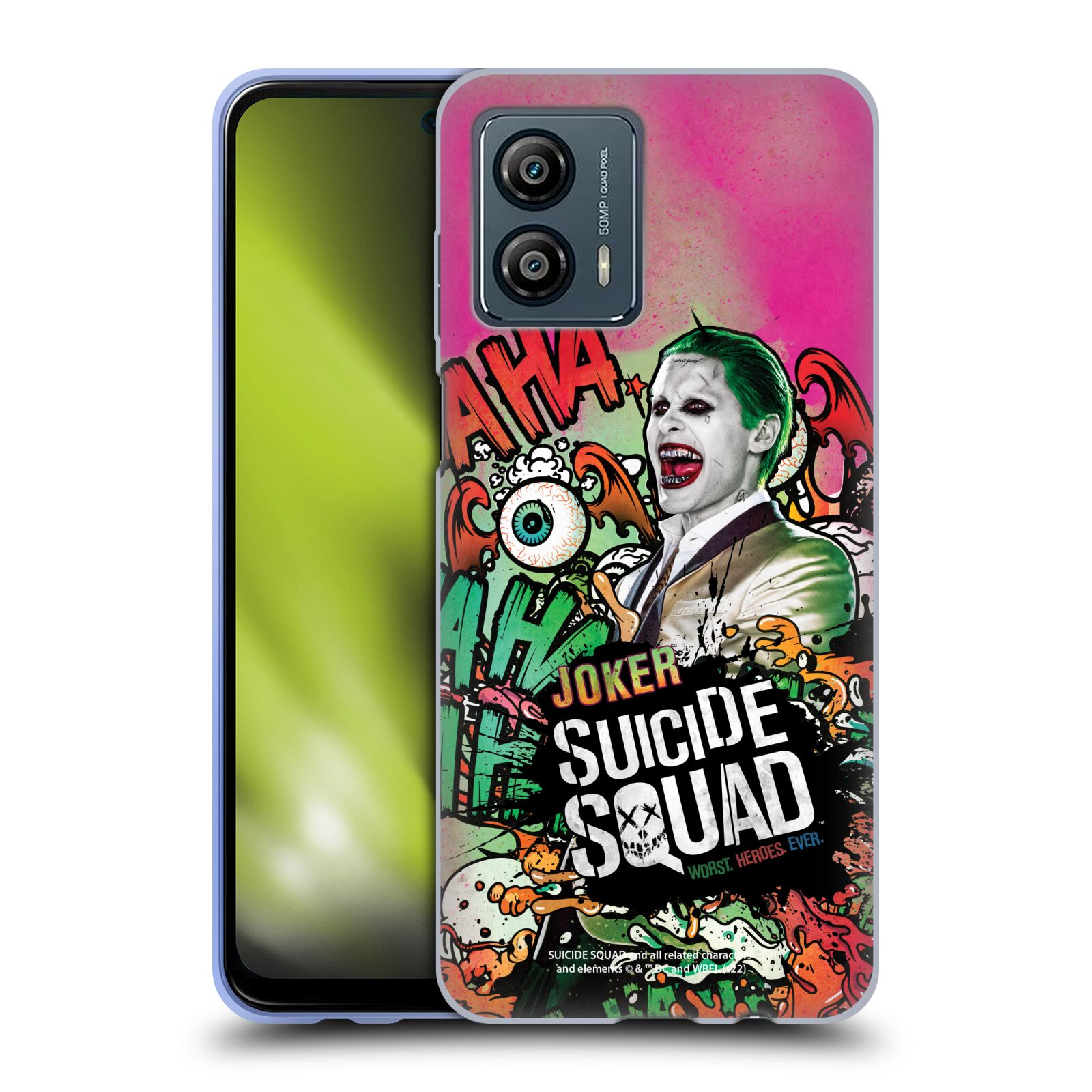 Silikonové pouzdro na mobil Motorola Moto G53 5G - Suicide Squad - Joker (Silikonový kryt, obal, pouzdro na mobilní telefon Motorola Moto G53 5G s licencovaným motivem Suicide Squad - Joker)