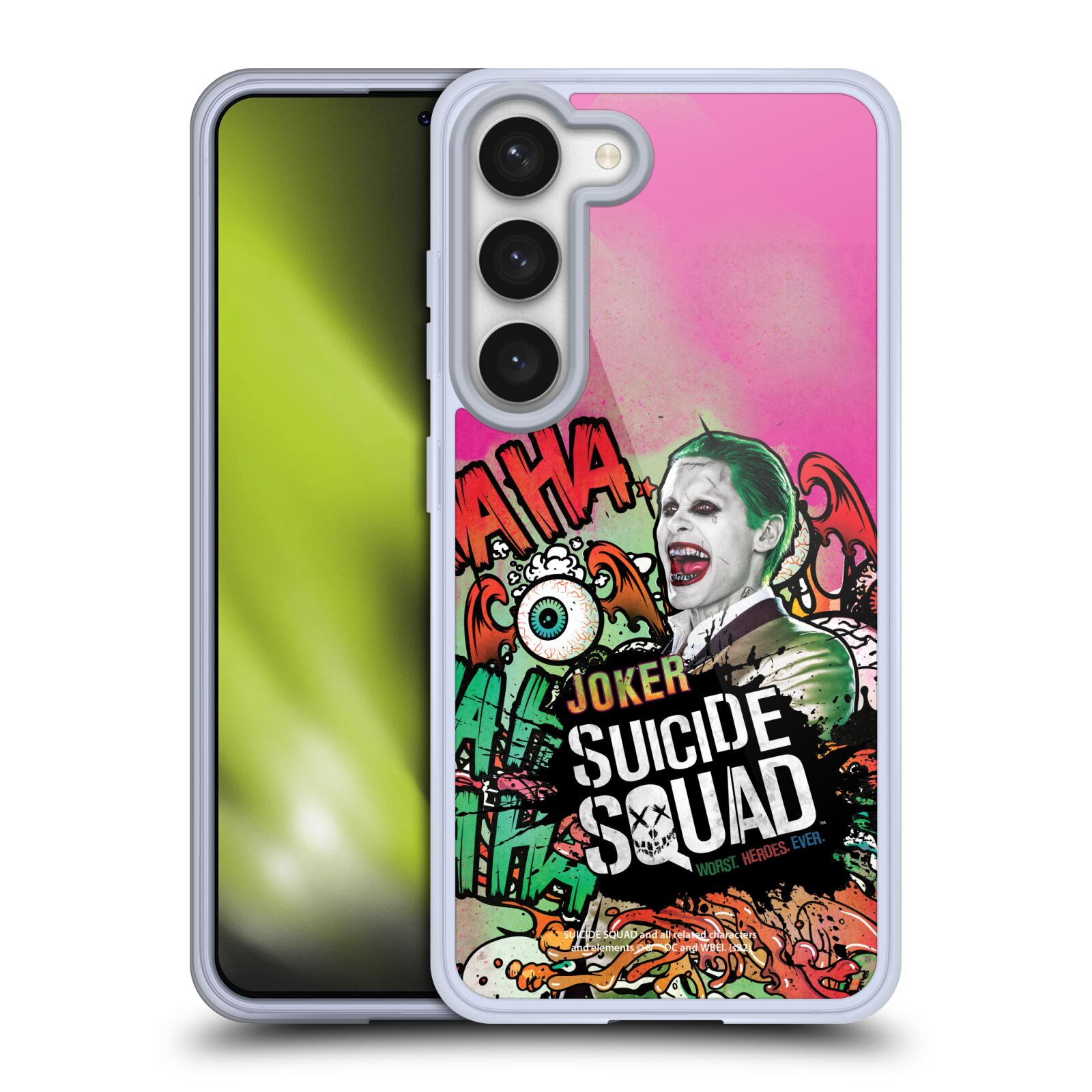 Silikonové pouzdro na mobil Samsung Galaxy S23 - Suicide Squad - Joker (Silikonový kryt, obal, pouzdro na mobilní telefon Samsung Galaxy S23 s licencovaným motivem Suicide Squad - Joker)