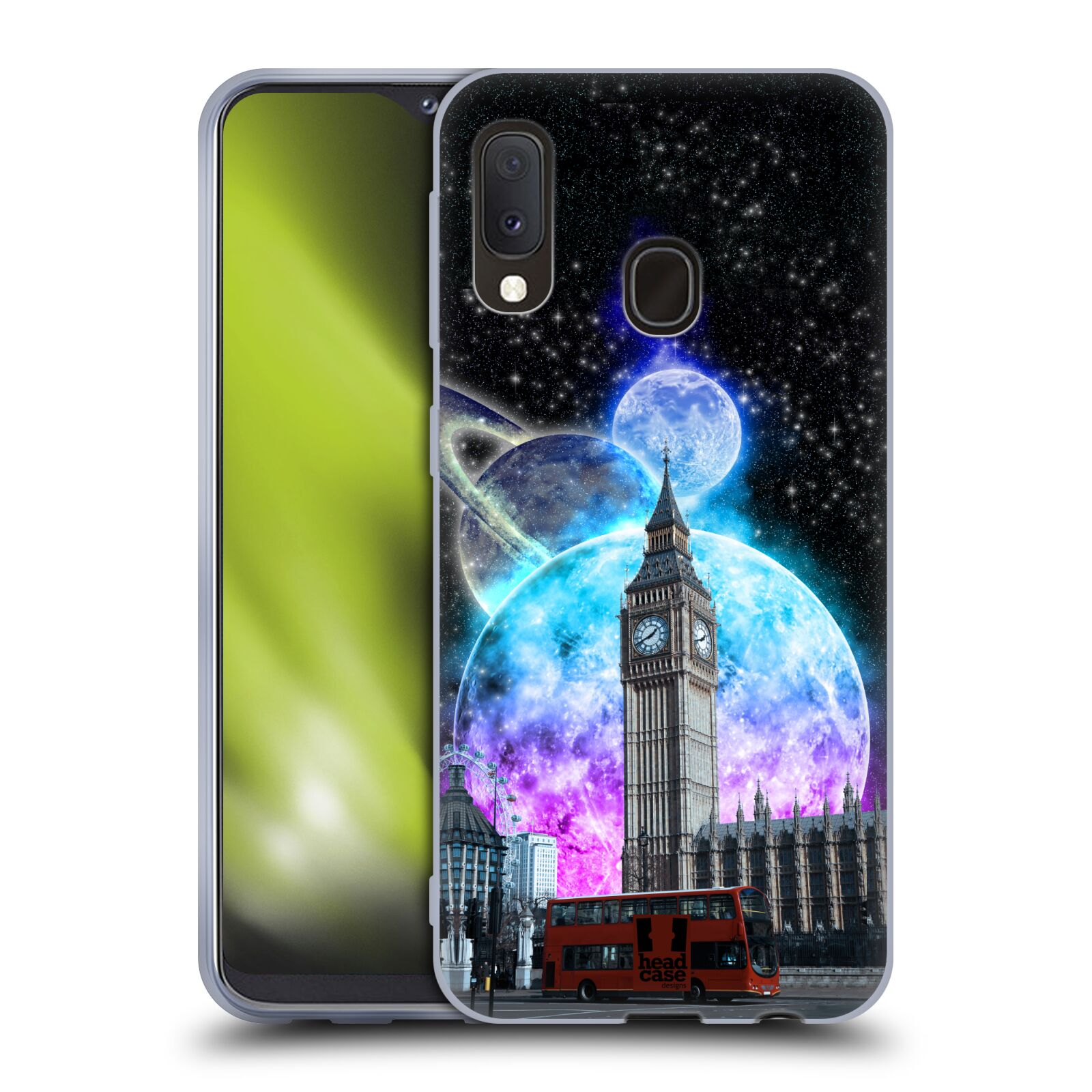 Silikonové pouzdro na mobil Samsung Galaxy A20e - Head Case - Měsíční Londýn (Silikonový kryt, obal, pouzdro na mobilní telefon Samsung Galaxy A20e A202F Dual SIM s motivem Měsíční Londýn)