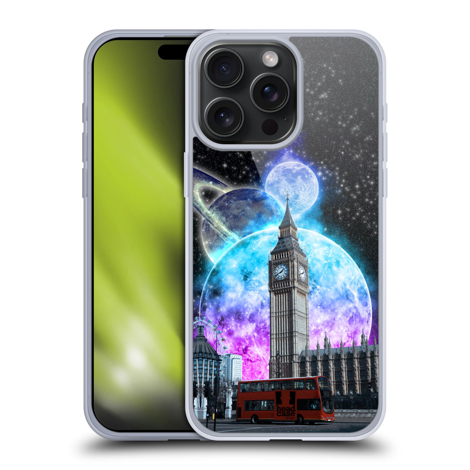 Silikonové lesklé pouzdro na mobil Apple iPhone 15 Pro Max - Head Case - Měsíční Londýn (Silikonový lesklý kryt, obal, pouzdro na mobilní telefon Apple iPhone 15 Pro Max s motivem Měsíční Londýn)