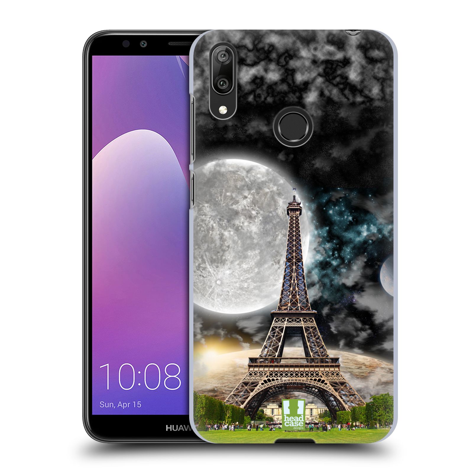 Plastové pouzdro na mobil Huawei Y7 (2019) - Head Case - Měsíční aifelovka (Plastový kryt, pouzdro, obal na mobilní telefon Huawei Y7 2019 s motivem Měsíční aifelovka)