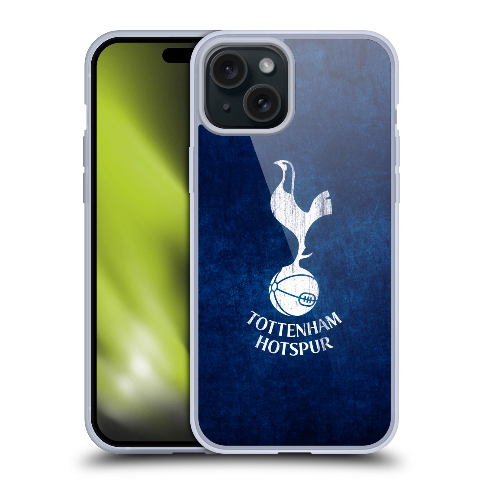 Silikonové lesklé pouzdro na mobil Apple iPhone 15 Plus - Tottenham Hotspur F.C. (Silikonový lesklý kryt, obal, pouzdro na mobilní telefon Apple iPhone 15 Plus s licencovaným motivem Tottenham Hotspur F.C.)