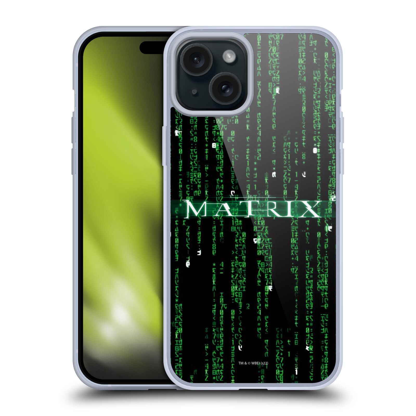 Silikonové lesklé pouzdro na mobil Apple iPhone 15 Plus - The Matrix Key Art Codes (Silikonový lesklý kryt, obal, pouzdro na mobilní telefon Apple iPhone 15 Plus s licencovaným motivem The Matrix Key Art Codes)
