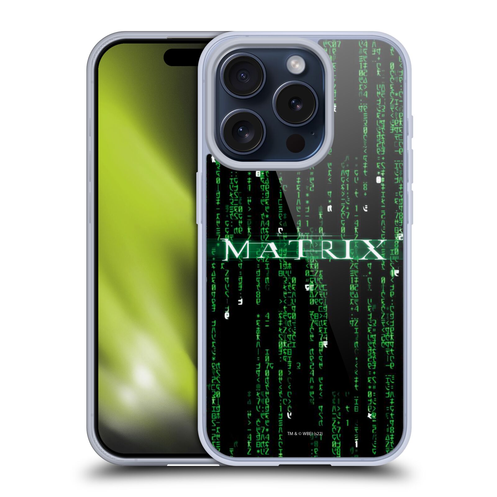 Silikonové lesklé pouzdro na mobil Apple iPhone 15 Pro - The Matrix Key Art Codes (Silikonový lesklý kryt, obal, pouzdro na mobilní telefon Apple iPhone 15 Pro s licencovaným motivem The Matrix Key Art Codes)