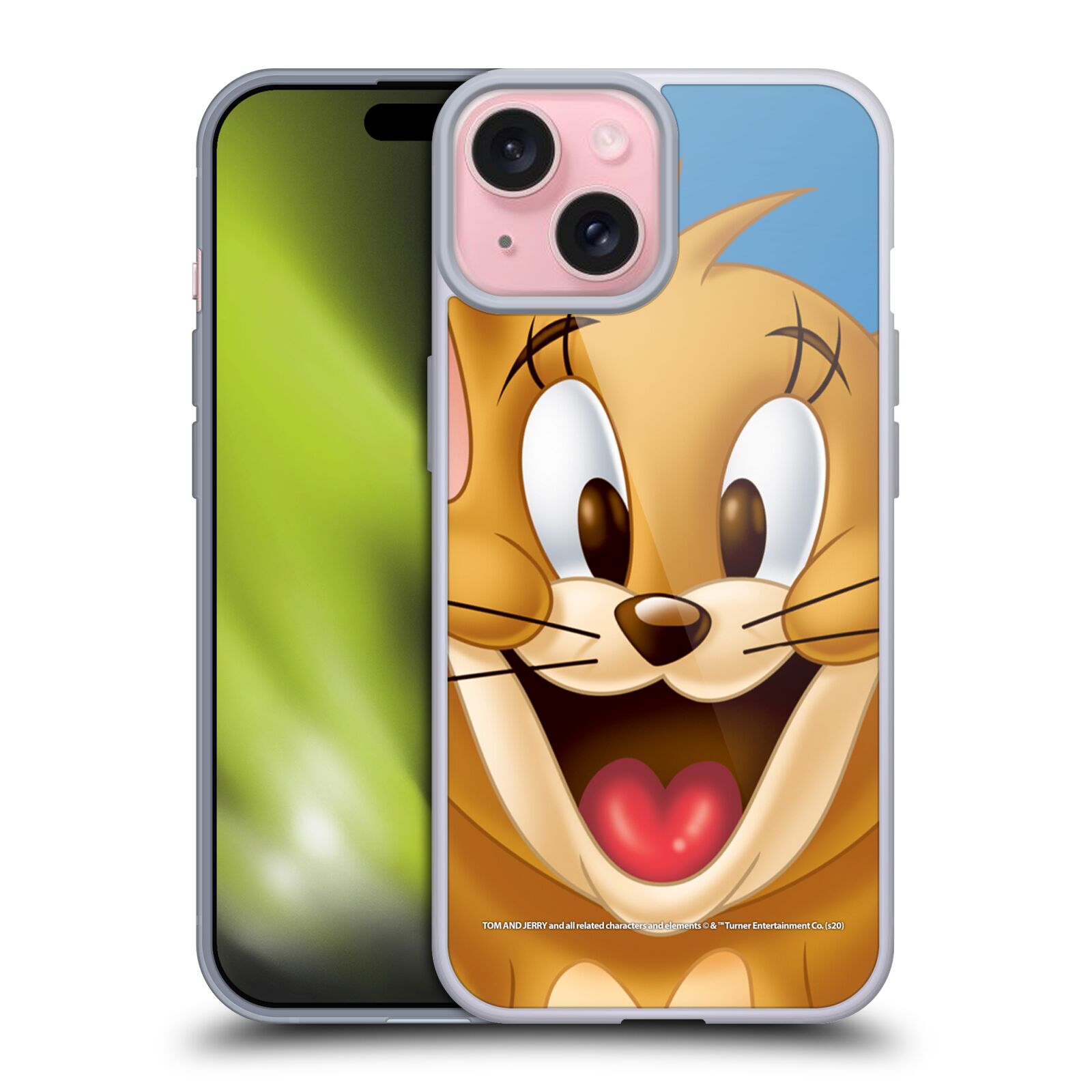 Silikonové lesklé pouzdro na mobil Apple iPhone 15 - Tom and Jerry - Jerry (Silikonový lesklý kryt, obal, pouzdro na mobilní telefon Apple iPhone 15 s licencovaným motivem Tom and Jerry - Jerry)