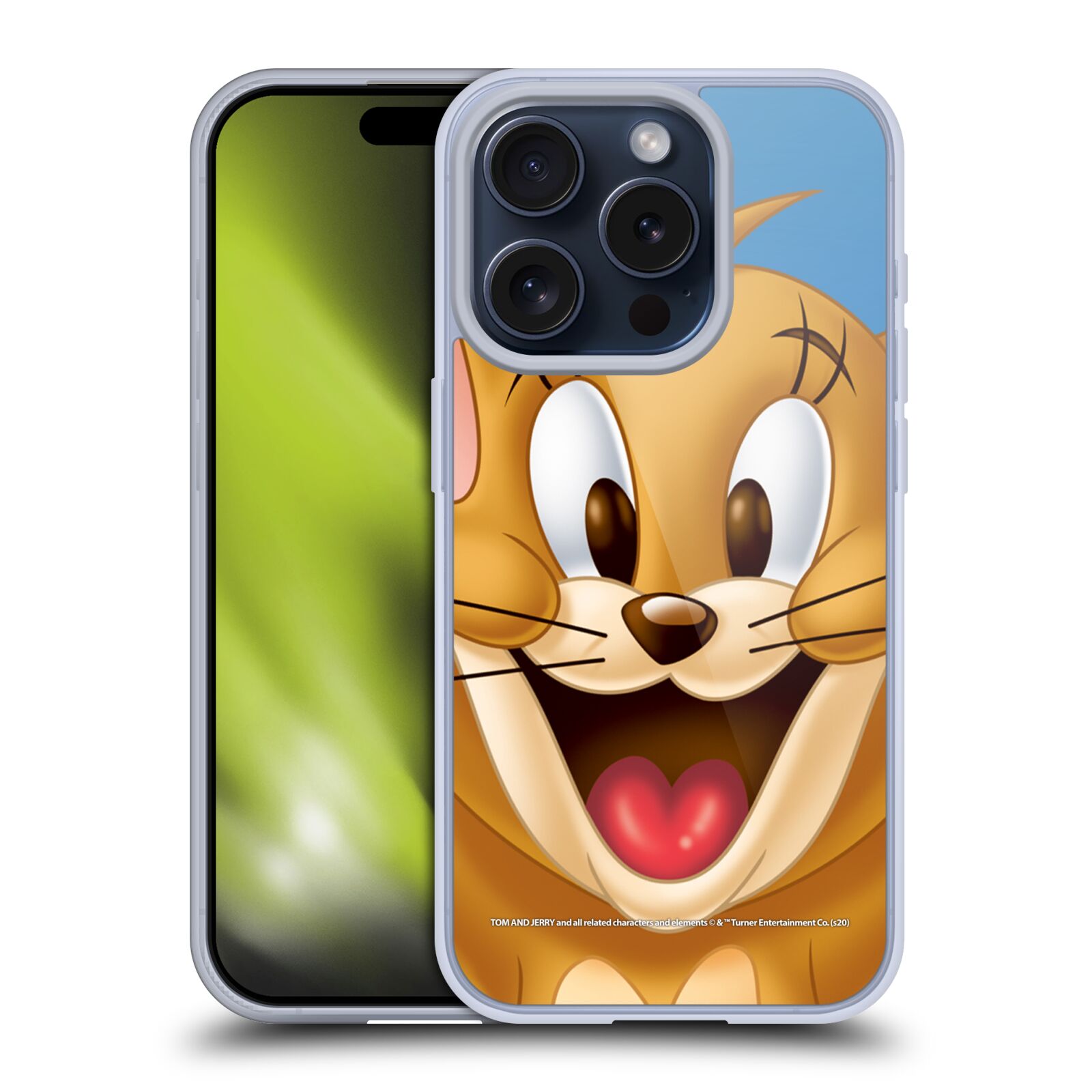 Silikonové lesklé pouzdro na mobil Apple iPhone 15 Pro - Tom and Jerry - Jerry (Silikonový lesklý kryt, obal, pouzdro na mobilní telefon Apple iPhone 15 Pro s licencovaným motivem Tom and Jerry - Jerry)