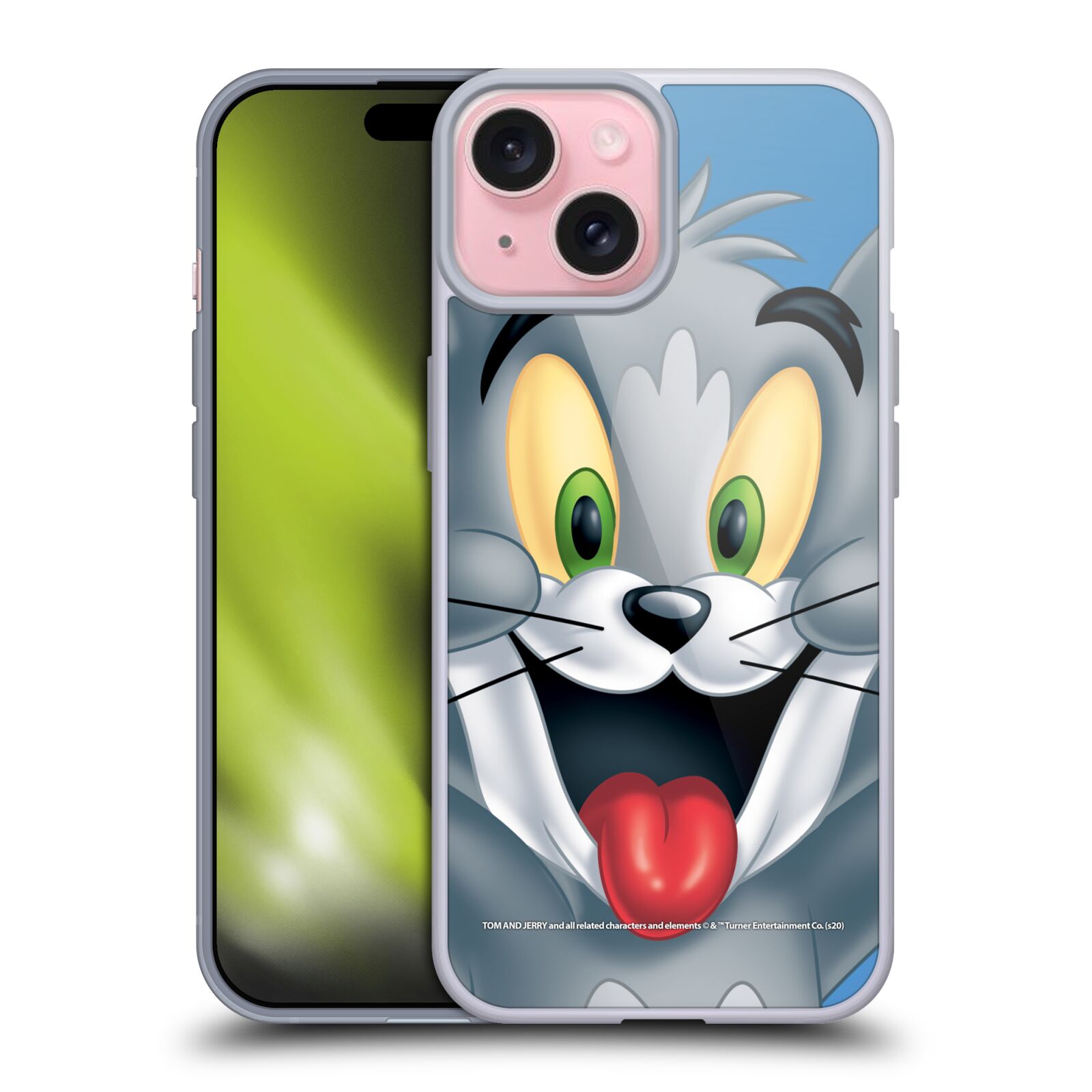 Silikonové lesklé pouzdro na mobil Apple iPhone 15 - Tom and Jerry - Tom (Silikonový lesklý kryt, obal, pouzdro na mobilní telefon Apple iPhone 15 s licencovaným motivem Tom and Jerry - Tom)