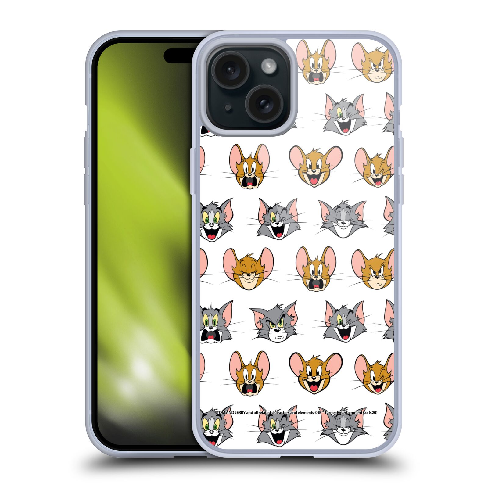 Silikonové lesklé pouzdro na mobil Apple iPhone 15 Plus - Tom a Jerry (Silikonový lesklý kryt, obal, pouzdro na mobilní telefon Apple iPhone 15 Plus s licencovaným motivem Tom a Jerry)
