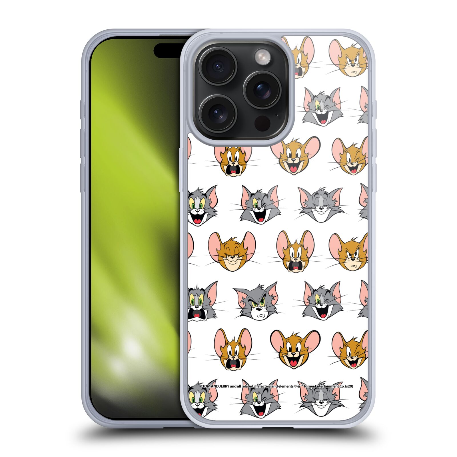 Silikonové lesklé pouzdro na mobil Apple iPhone 15 Pro Max - Tom a Jerry (Silikonový lesklý kryt, obal, pouzdro na mobilní telefon Apple iPhone 15 Pro Max s licencovaným motivem Tom a Jerry)