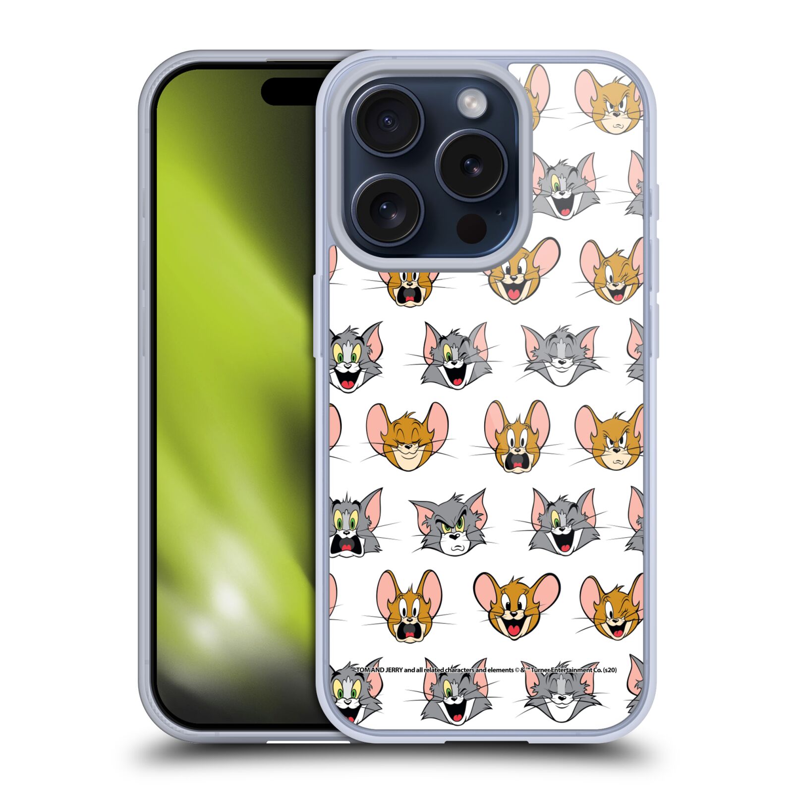 Silikonové lesklé pouzdro na mobil Apple iPhone 15 Pro - Tom a Jerry (Silikonový lesklý kryt, obal, pouzdro na mobilní telefon Apple iPhone 15 Pro s licencovaným motivem Tom a Jerry)