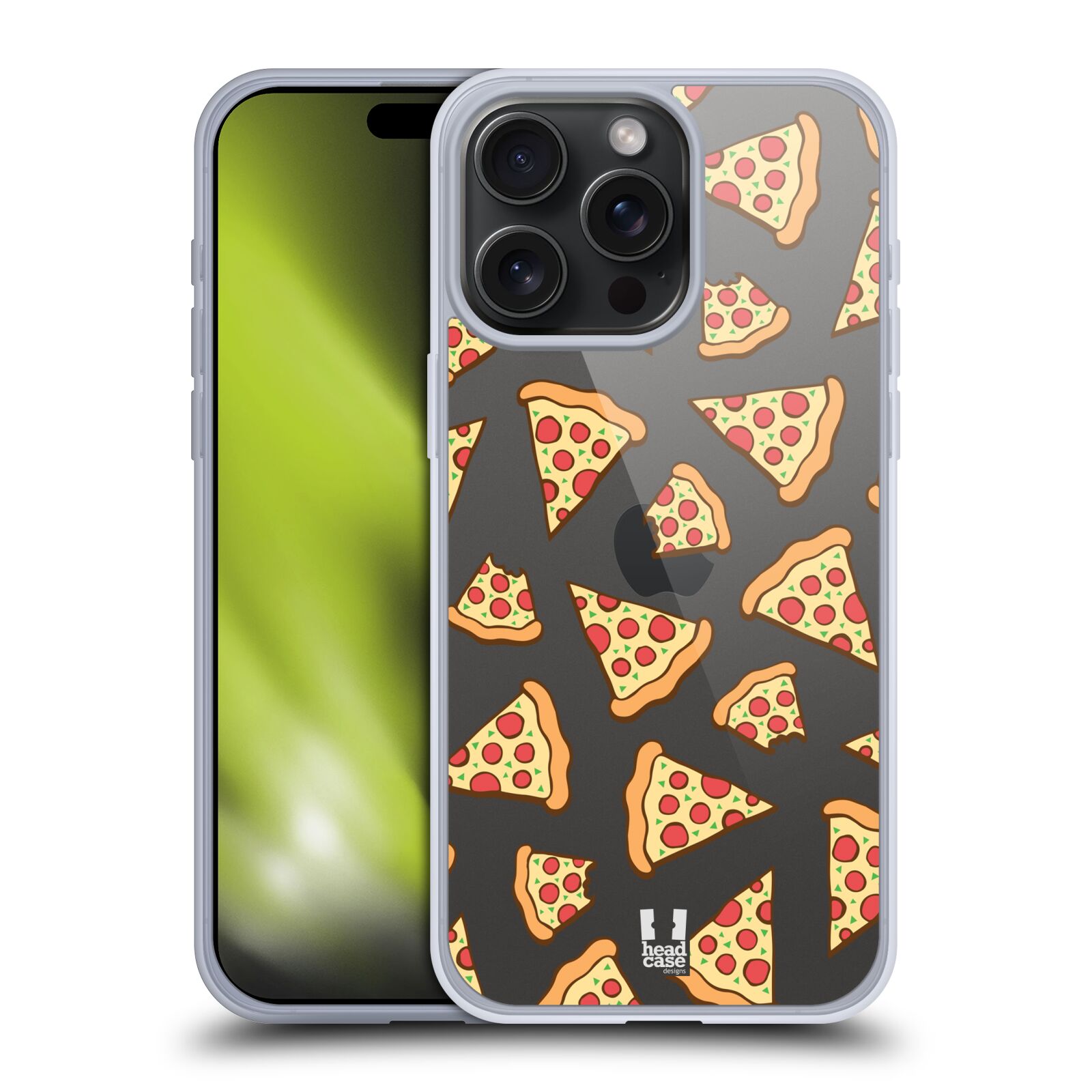 Silikonové lesklé pouzdro na mobil Apple iPhone 15 Pro Max - Head Case - Pizza (Silikonový kryt či obal na mobilní telefon s motivem Pizza pro Apple iPhone 15 Pro Max)